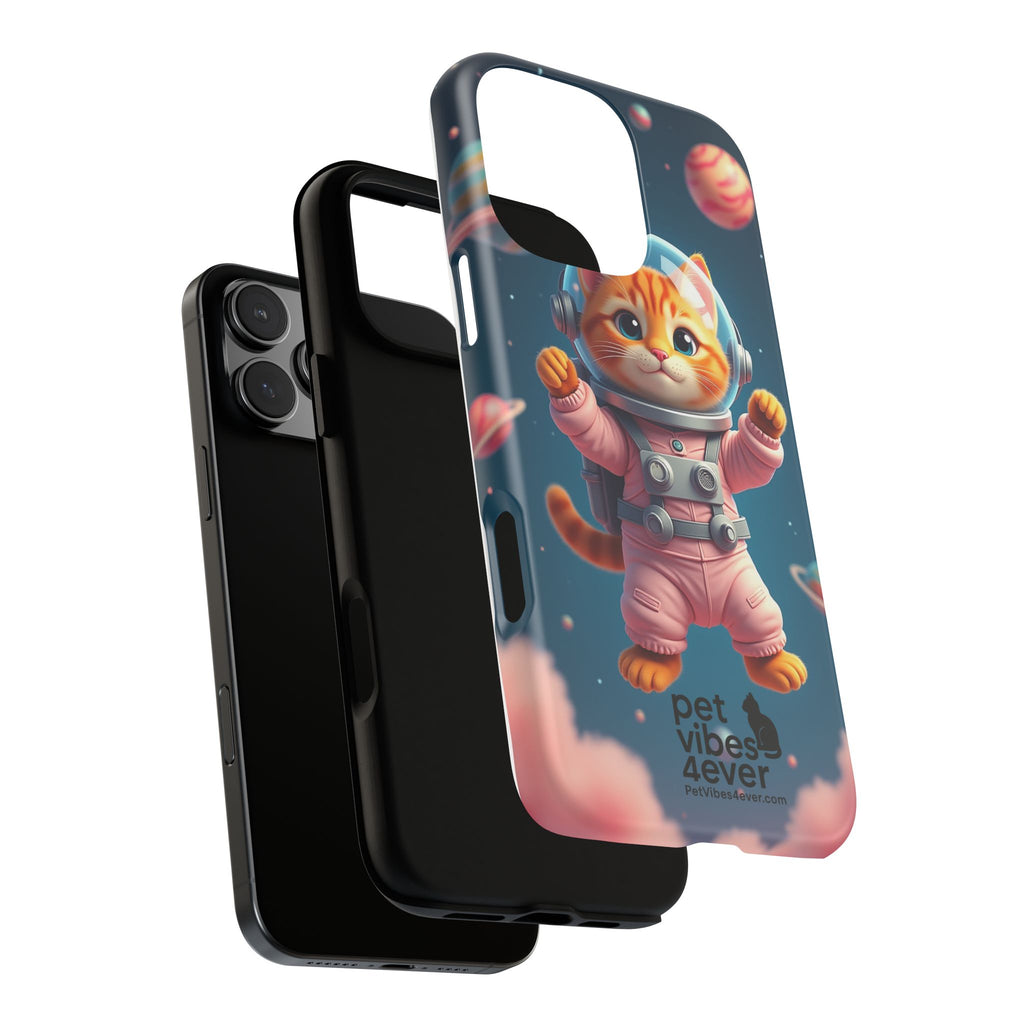 Cute Cat Phone Case, Cat Lovers Gift, Astrological Accessories, Fun Tech Gear, Space Theme Phone Cover