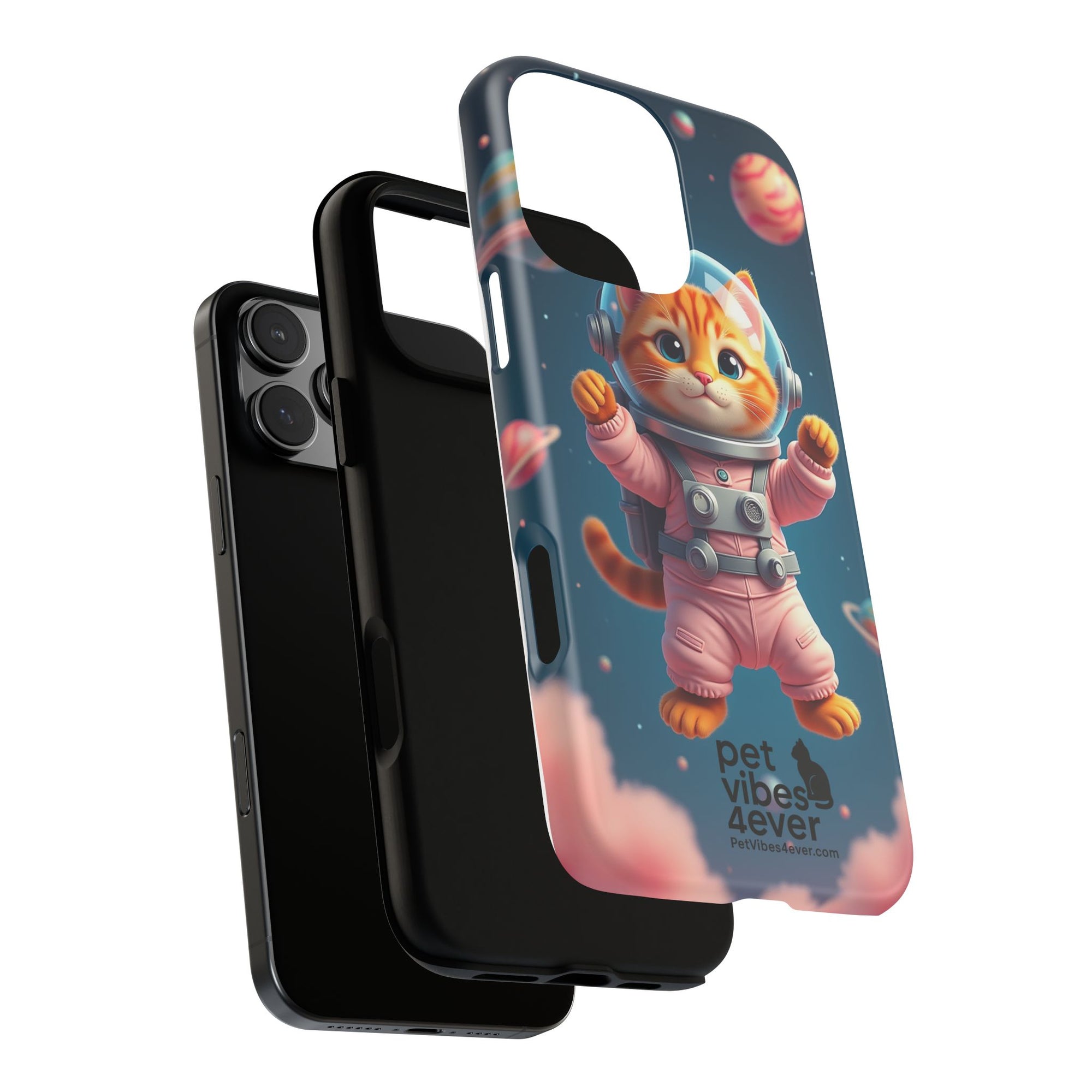 Cute Cat Phone Case, Cat Lovers Gift, Astrological Accessories, Fun Tech Gear, Space Theme Phone Cover