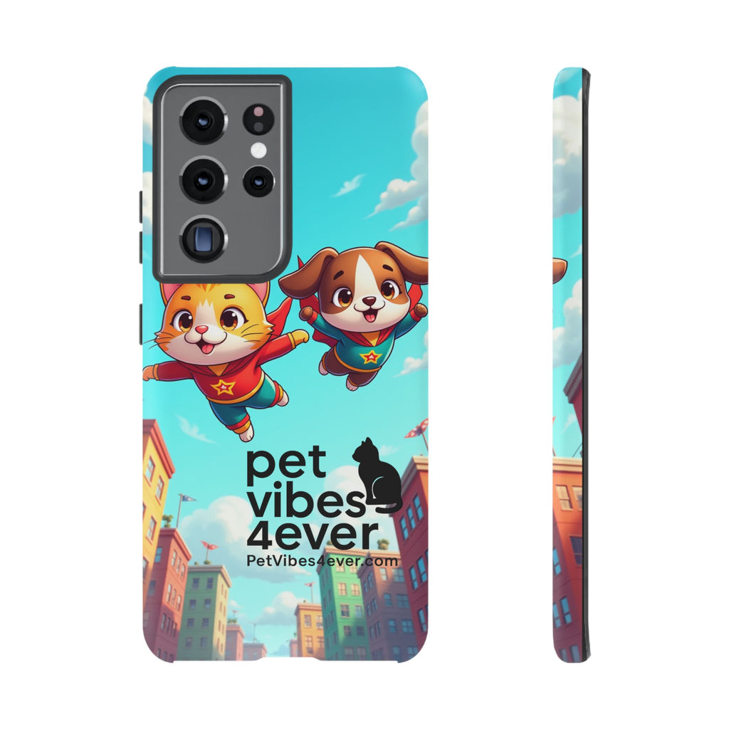Pet Vibes Forever Tough Phone Cases, Cute Dog and Cat Design, Pet Lover Gift, Fun Phone Accessory, Animal Theme Decor