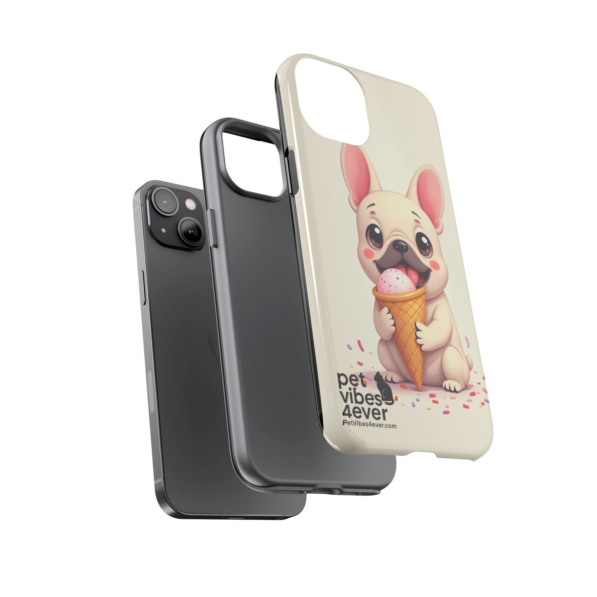 Cute Dog Case, Adorable Puppy Phone Cover, Pet Lover Gift, Ice Cream Design, Fun Accessories for Pet Owners