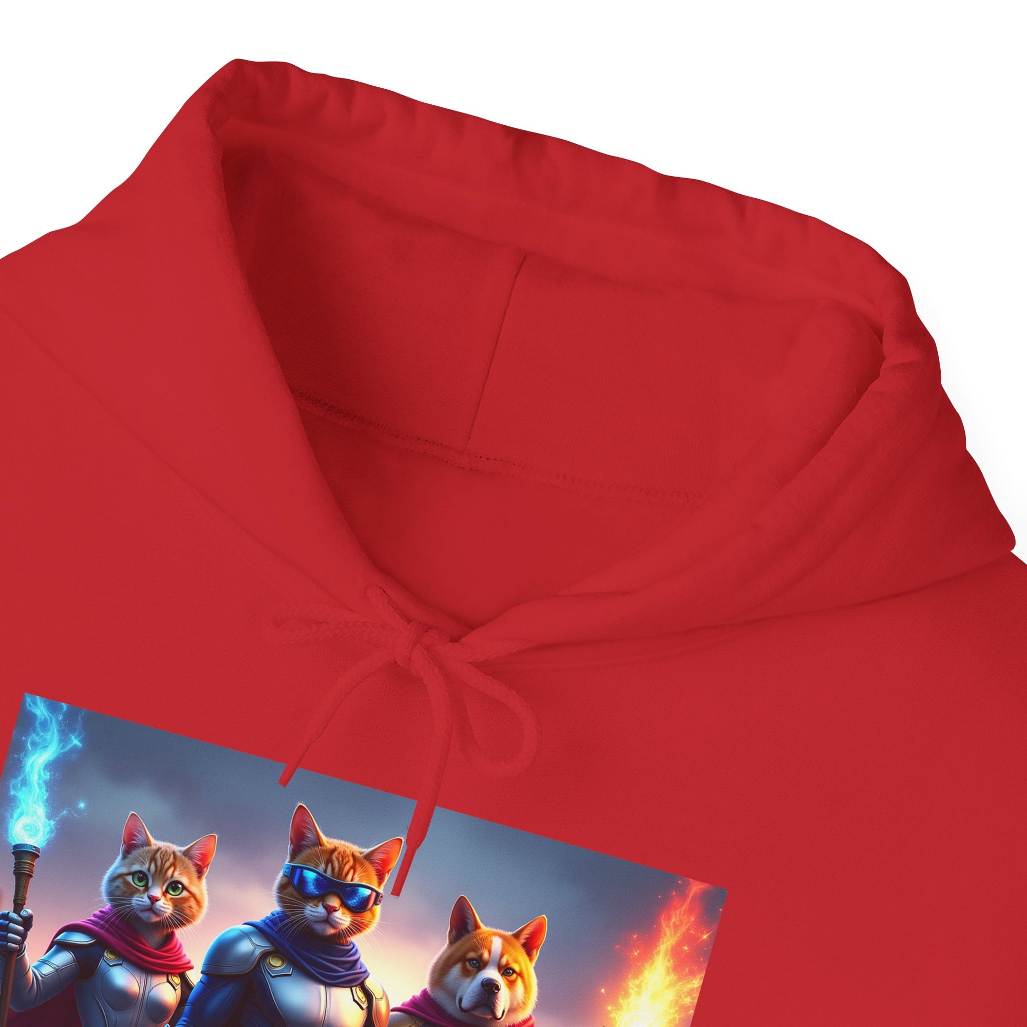 Epic Feline Warriors Hoodie | Unisex Heavy Blend™ Hooded Sweatshirt | Cosplay, Gift, Cat Lover, Graphic Tee, Casual Wear