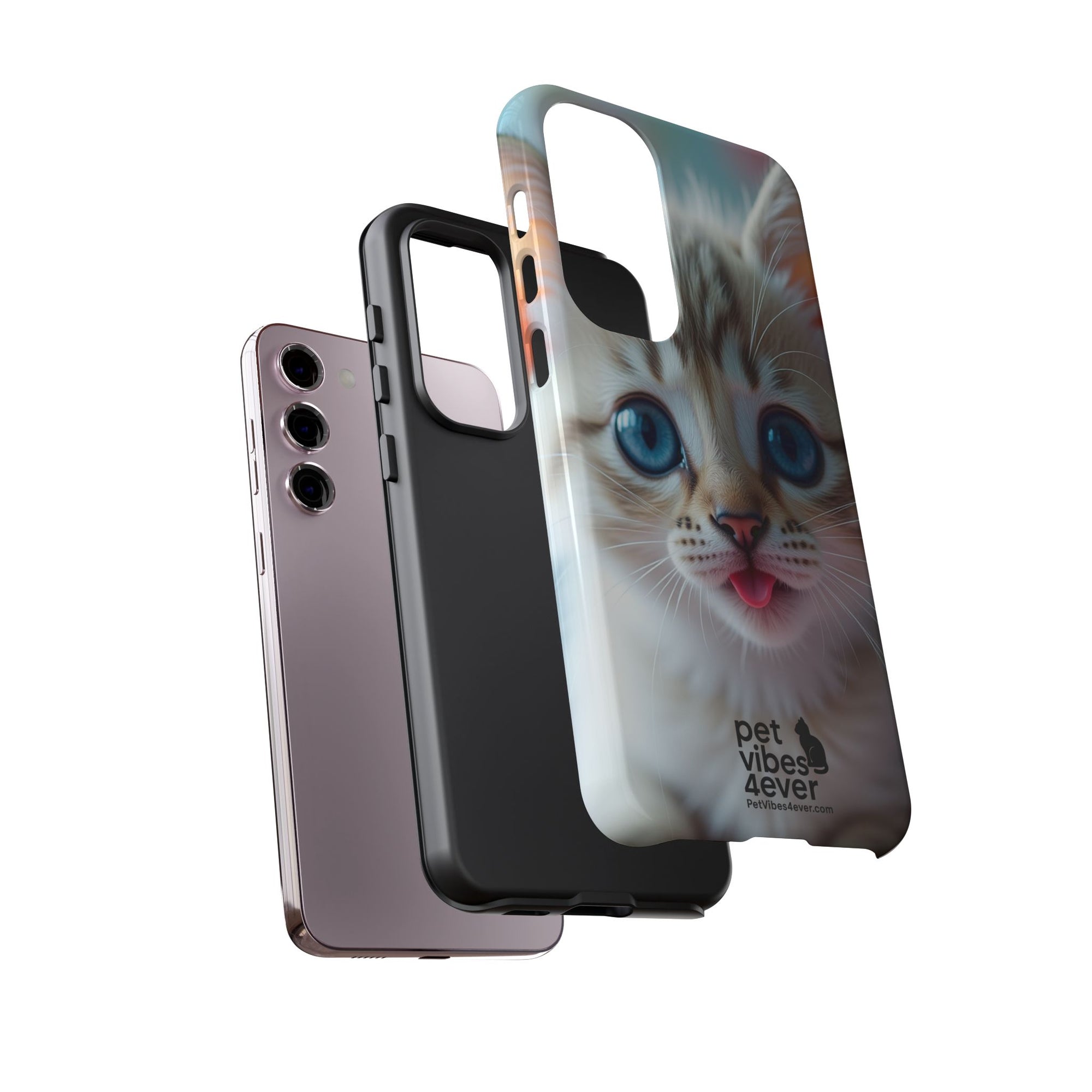 Cute Cat Phone Case with Pet Vibes, Perfect Gift for Cat Lovers, Fun Tech Accessories for Birthdays, Animal Lovers, Kawaii Style