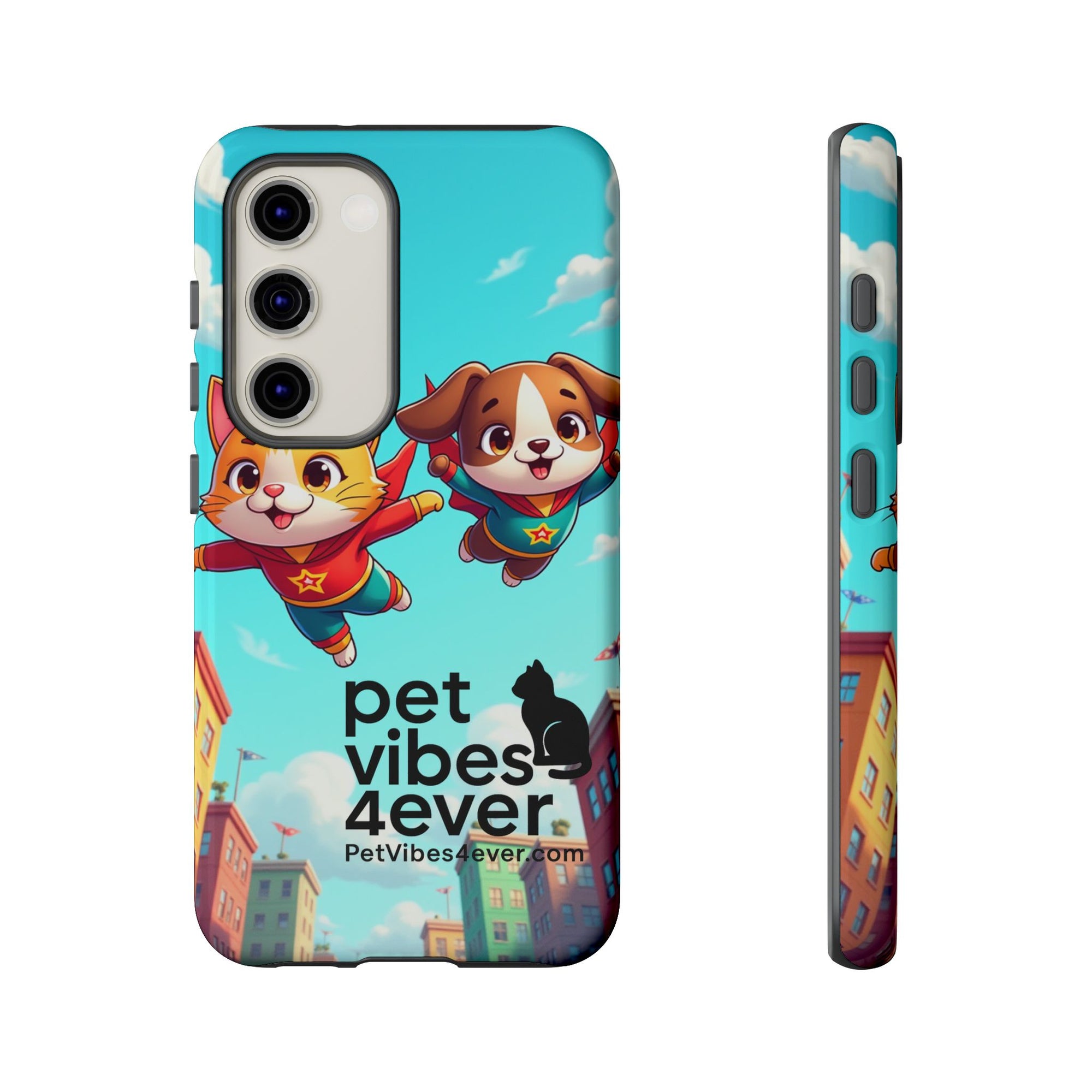 Pet Vibes Forever Tough Phone Cases, Cute Dog and Cat Design, Pet Lover Gift, Fun Phone Accessory, Animal Theme Decor