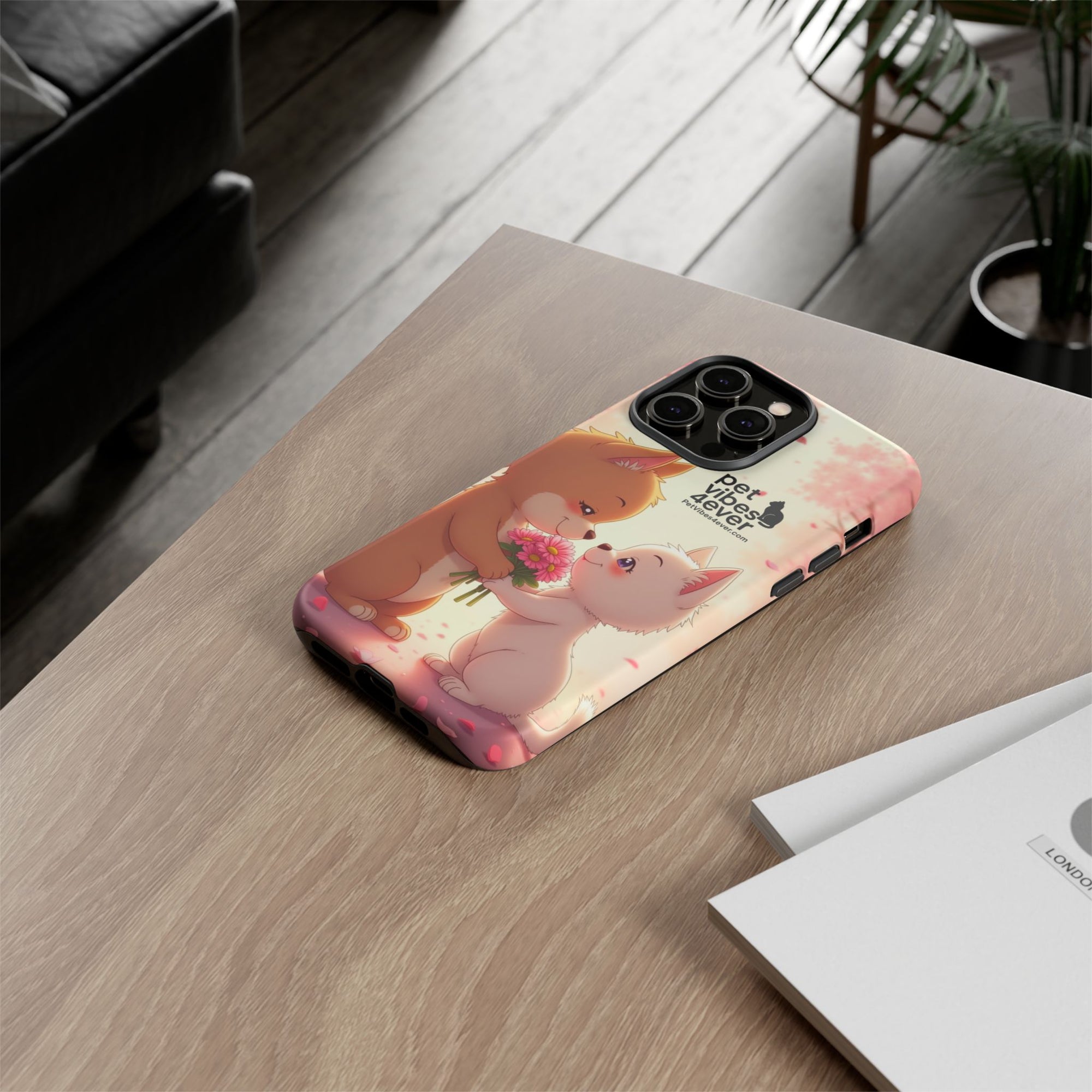 Cute Pet Phone Case, Animal Lovers Gift, Valentine’s Day Present, Custom Phone Cover, Happy Couple Design, Pet Vibes Forever