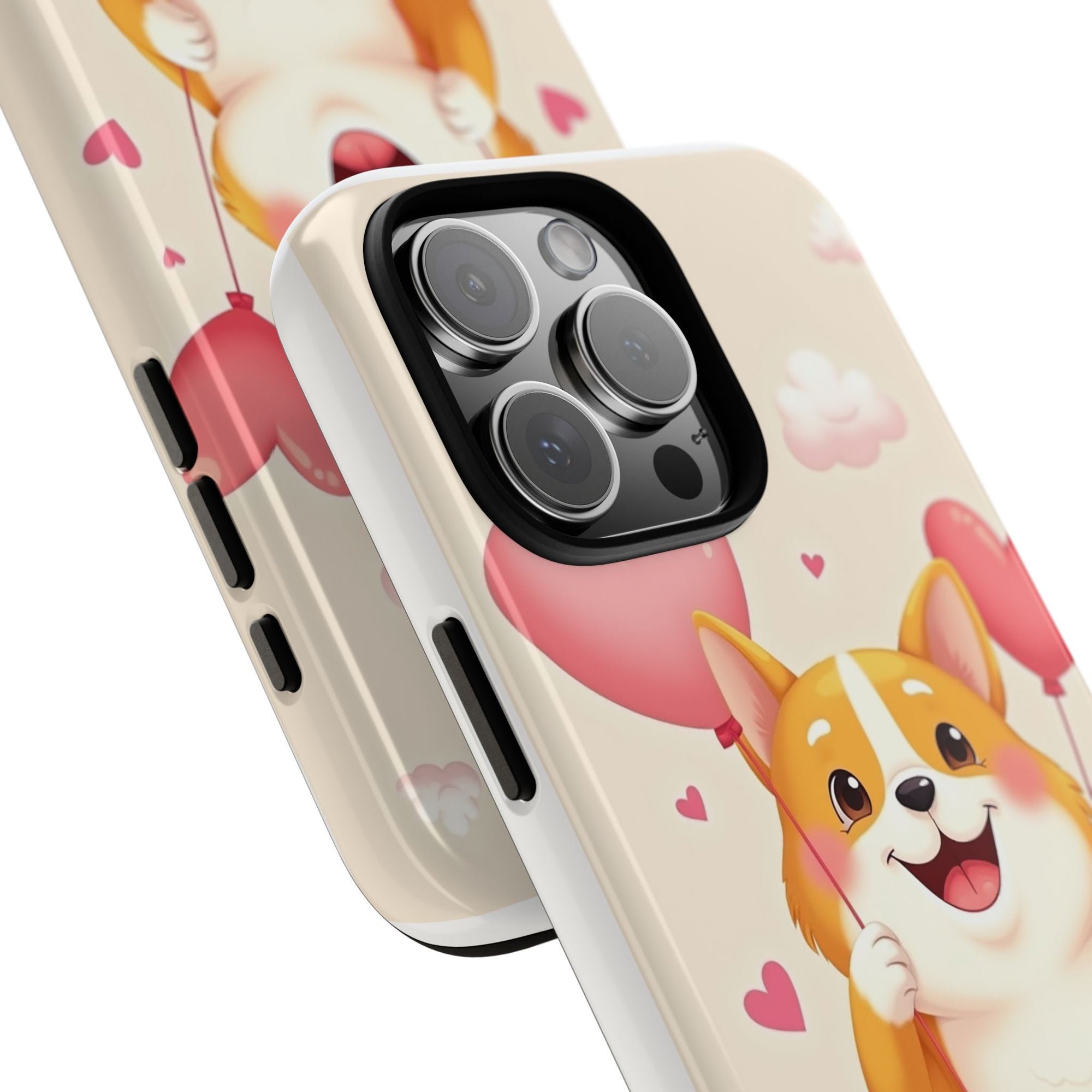 Corgi Love Phone Case, Cute Pet Gift, Animal Lover Accessory, Custom Phone Cover, Valentine's Day Gift