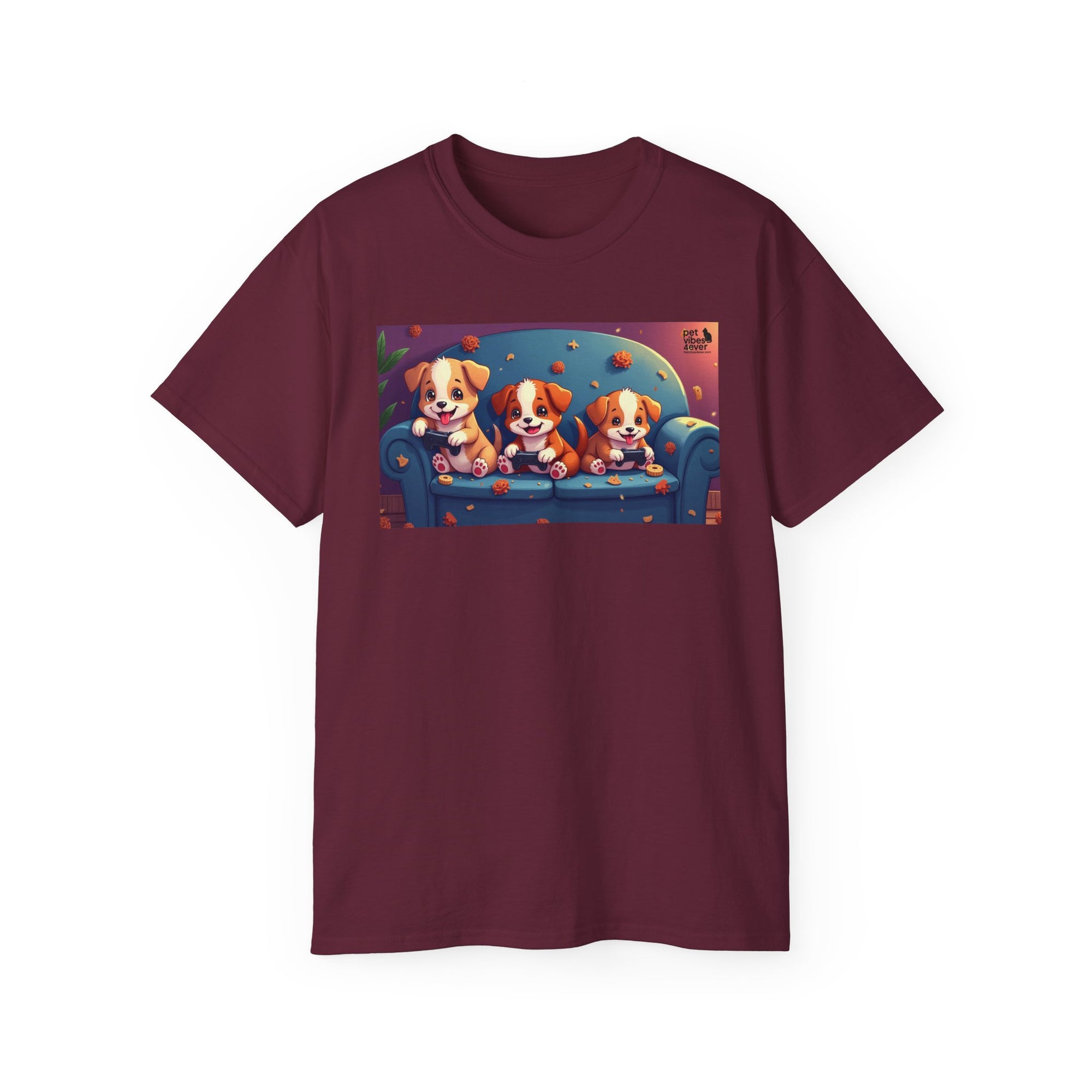 Cute Puppy Friends Unisex Tee, Pet Lover Gift, Dog Themed Shirt, Casual Wear, Animal Lover Apparel