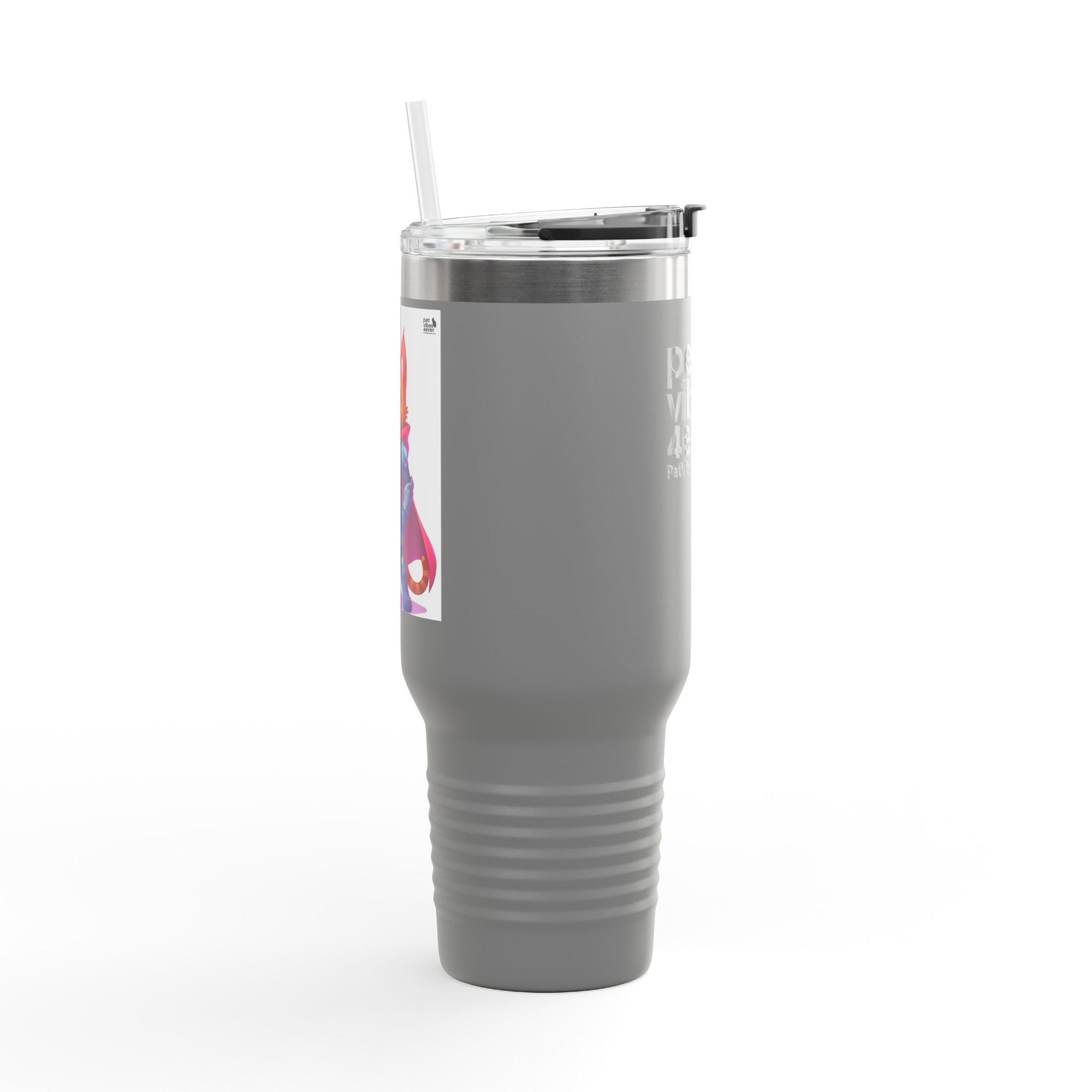 Pet Vibes Insulated Travel Mug 40oz | Stylish Pet Lover Gift | Reusable Cups for Coffee, Tea, Outdoor Adventures, Eco-Friendly Drinkware