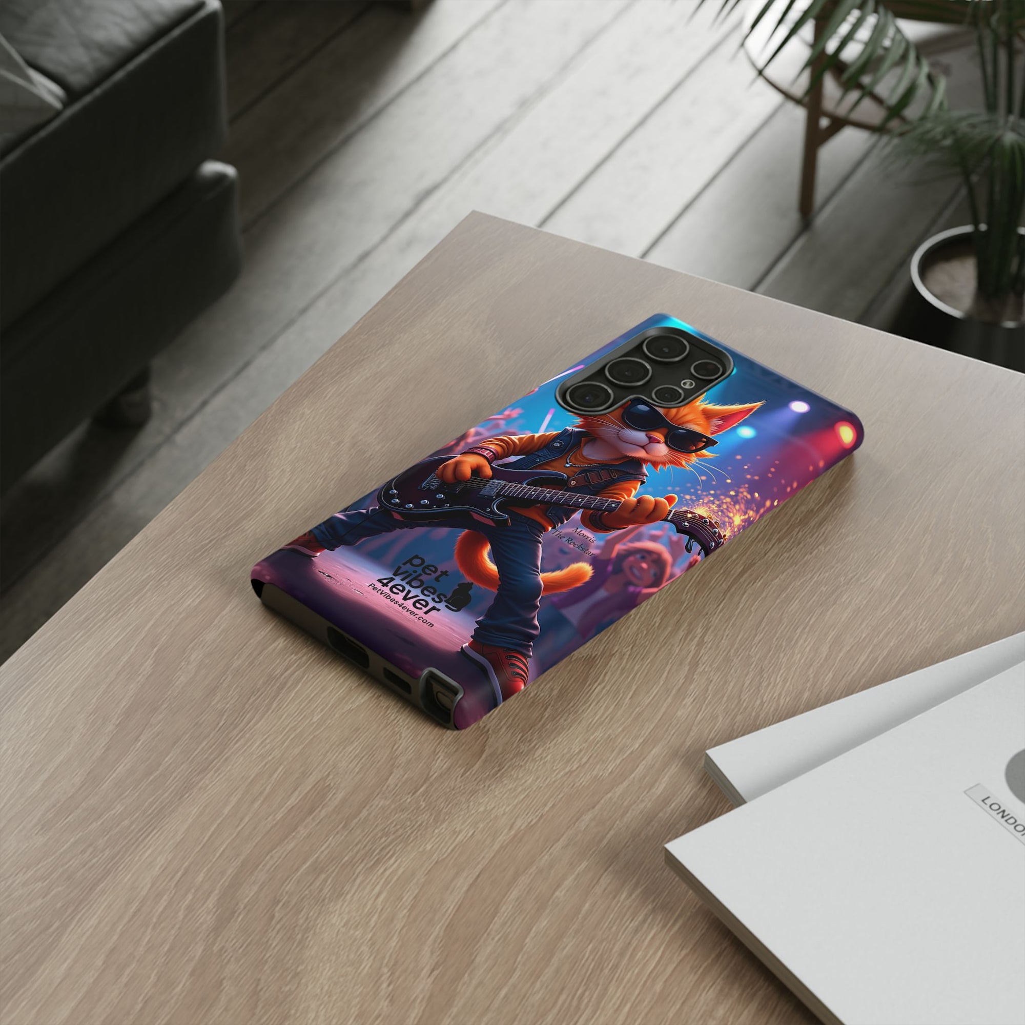 Guitar Cat Phone Case | Fun Pet Vibes | Unique Gift for Cat Lovers, Music Fans, Pet Owners, Birthday, Holidays, Personal Use