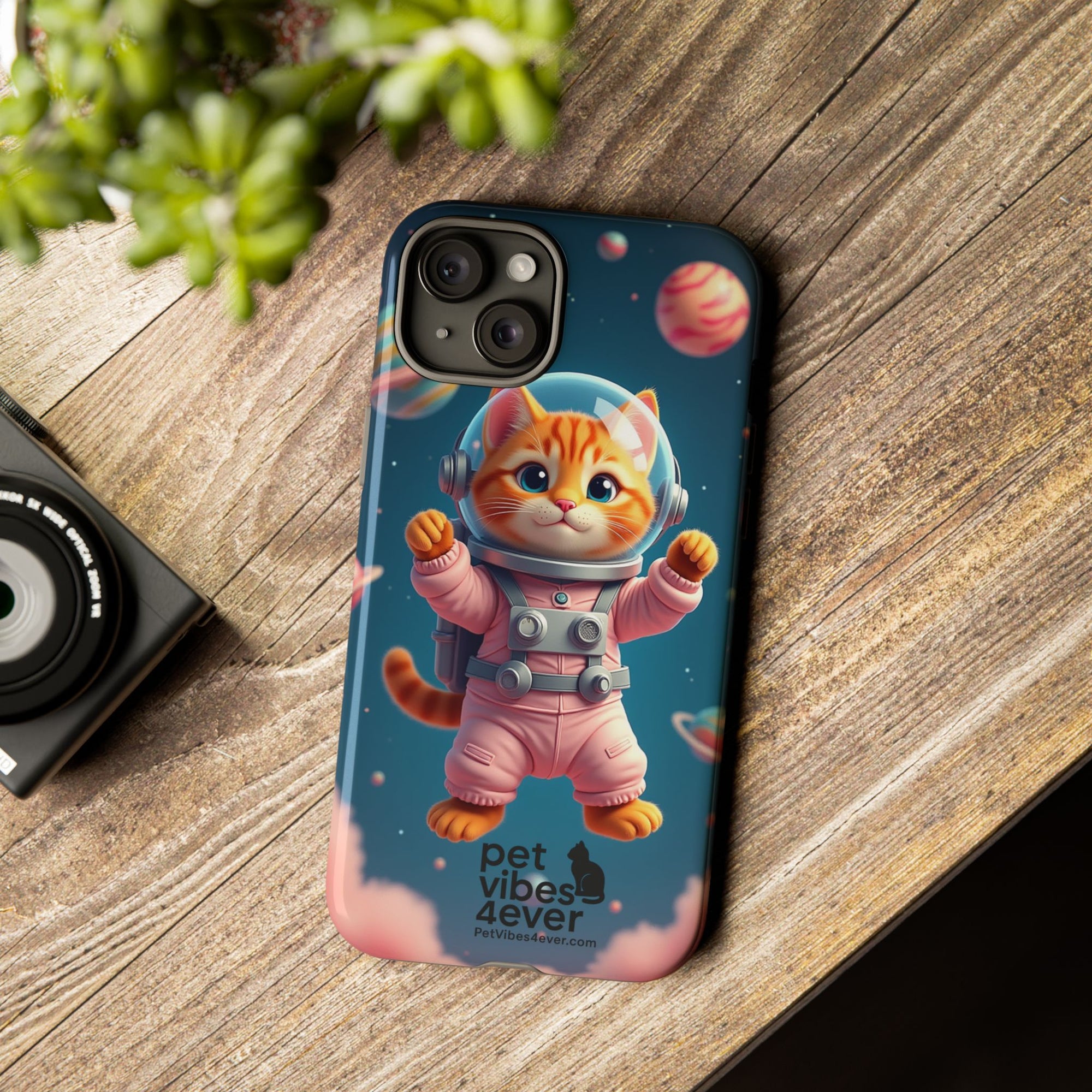 Cute Cat Phone Case, Cat Lovers Gift, Astrological Accessories, Fun Tech Gear, Space Theme Phone Cover
