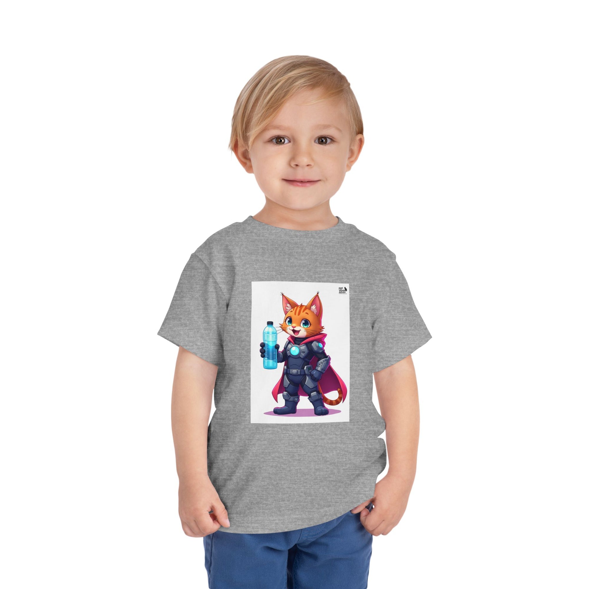 Superhero Cat Toddler Tee, Kids Graphic T-Shirt, Cute Animal Shirt, Birthday Gift, Funny Pet Tee