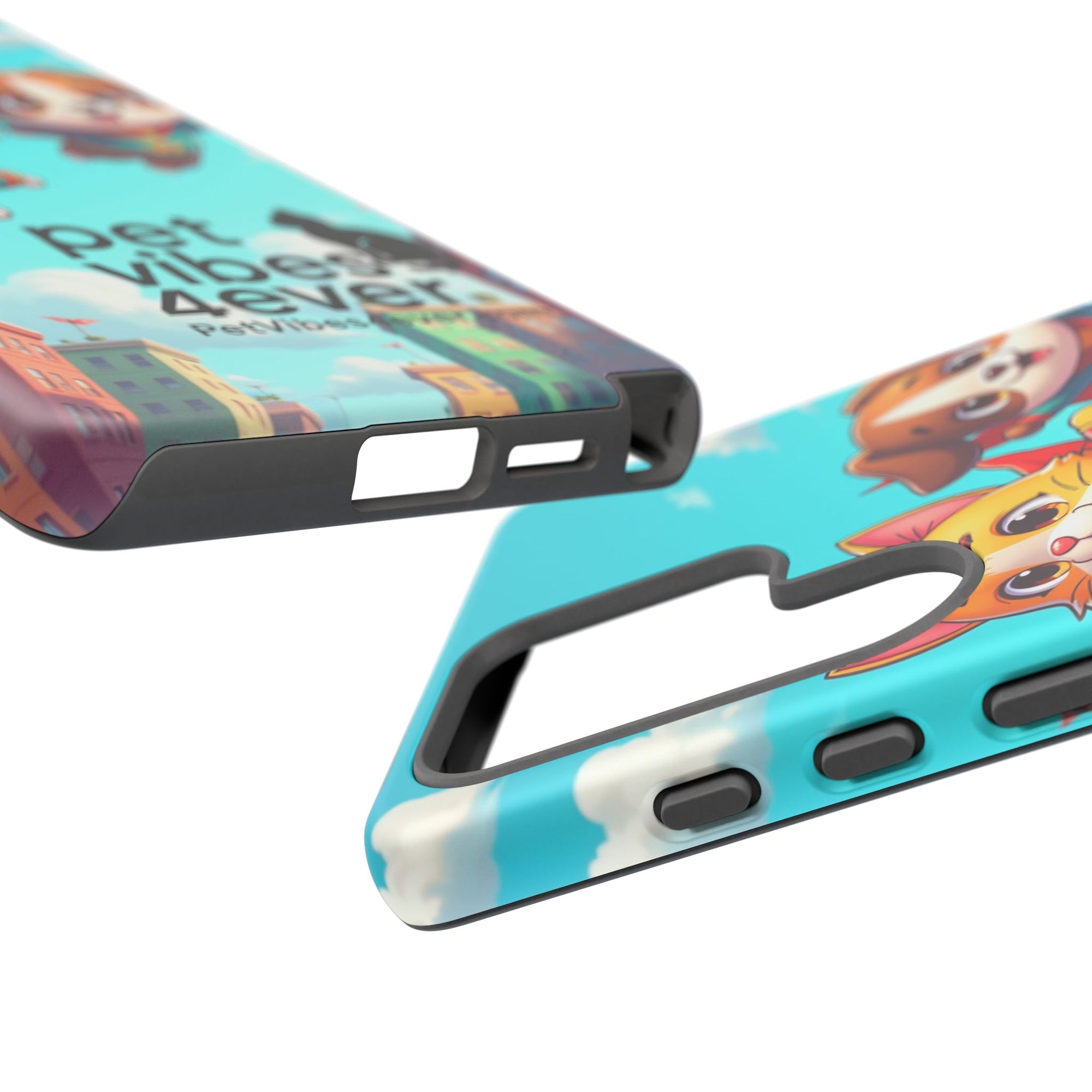 Pet Vibes Forever Tough Phone Cases, Cute Dog and Cat Design, Pet Lover Gift, Fun Phone Accessory, Animal Theme Decor