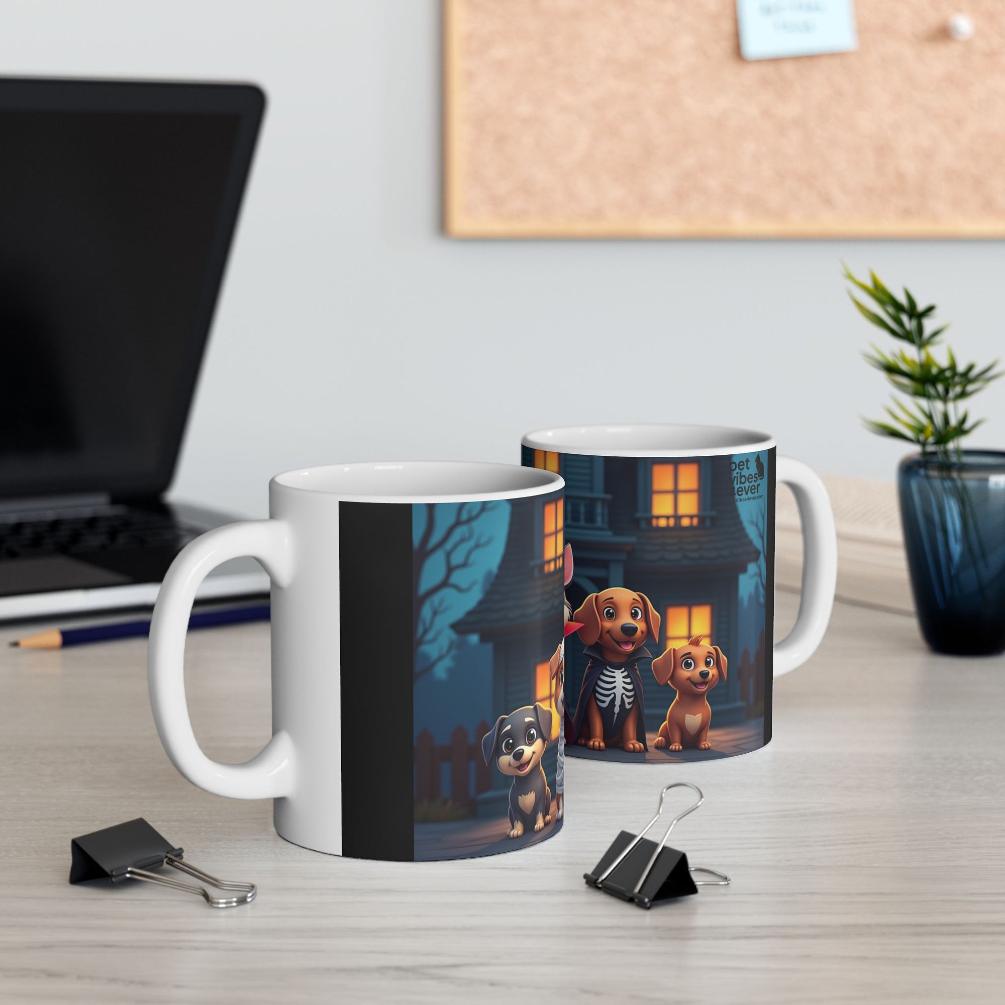 Halloween Dog Lovers Mug, Cute Canine Gift, Pet Owner Coffee Cup, Trick or Treat Drinkware, Spooky Pet Mug