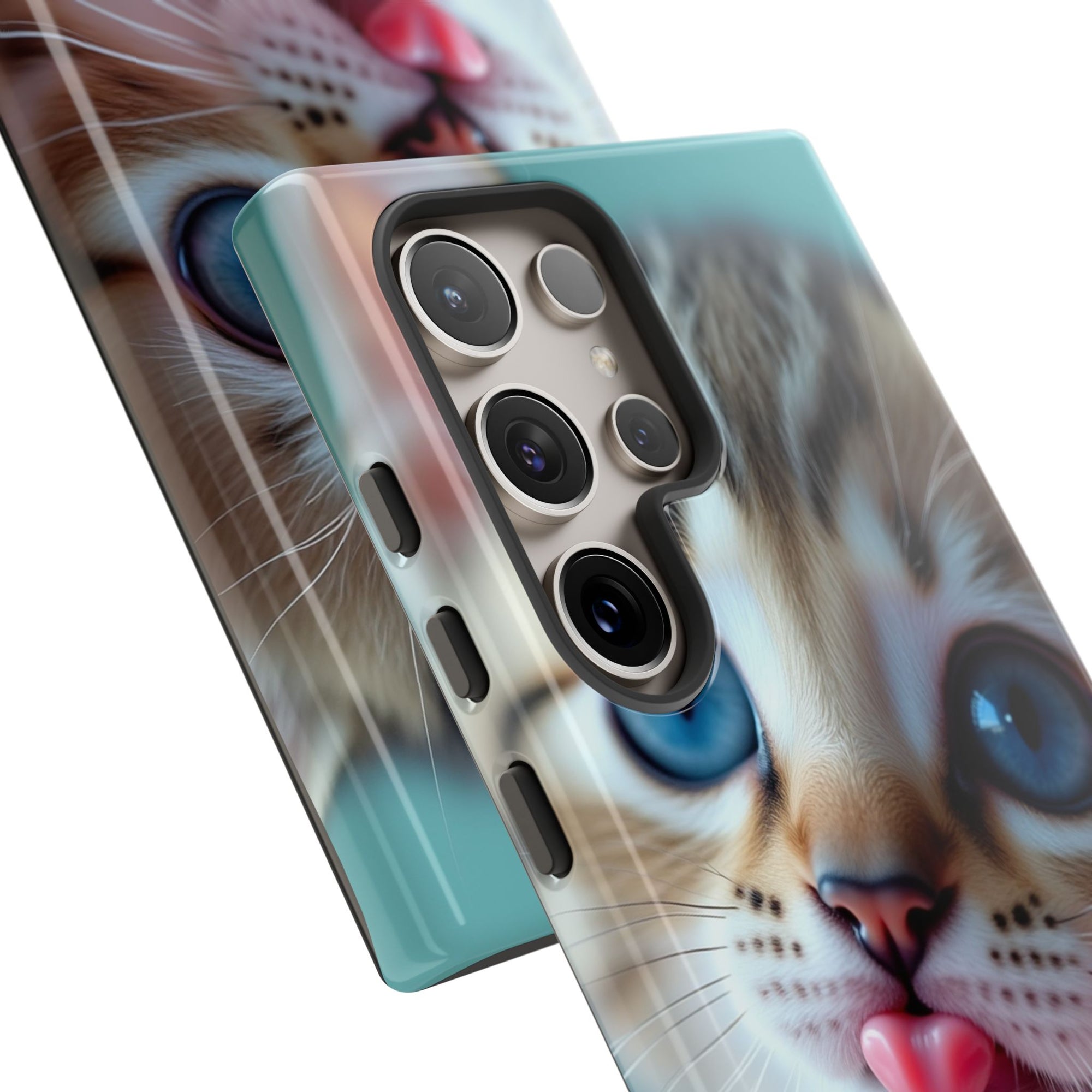 Cute Cat Phone Case, Pet Lover Gift, Durable Phone Cover, Animal Print Case, Cute Kitten Accessory