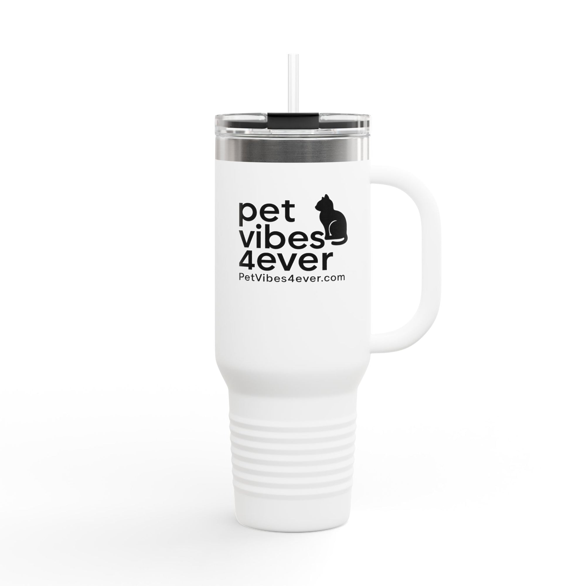 Insulated Travel Mug, Pet Lover's 40oz Coffee Tumbler, Perfect for Hot Drinks, Gifts for Cat Owners, Travel Companion, Pet Vibes 4ever