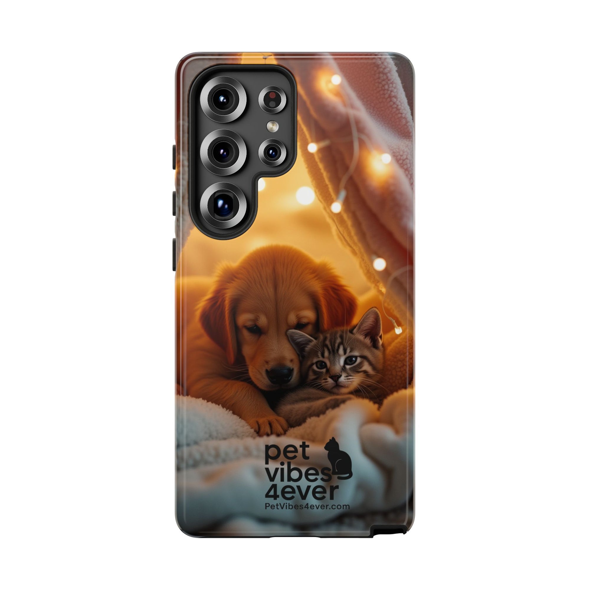 Pet Vibes Phone Case - Cute Dog & Cat Design, Animal Lover Gift, Customizable Pet Phone Cover, Collage Print Case for Kids