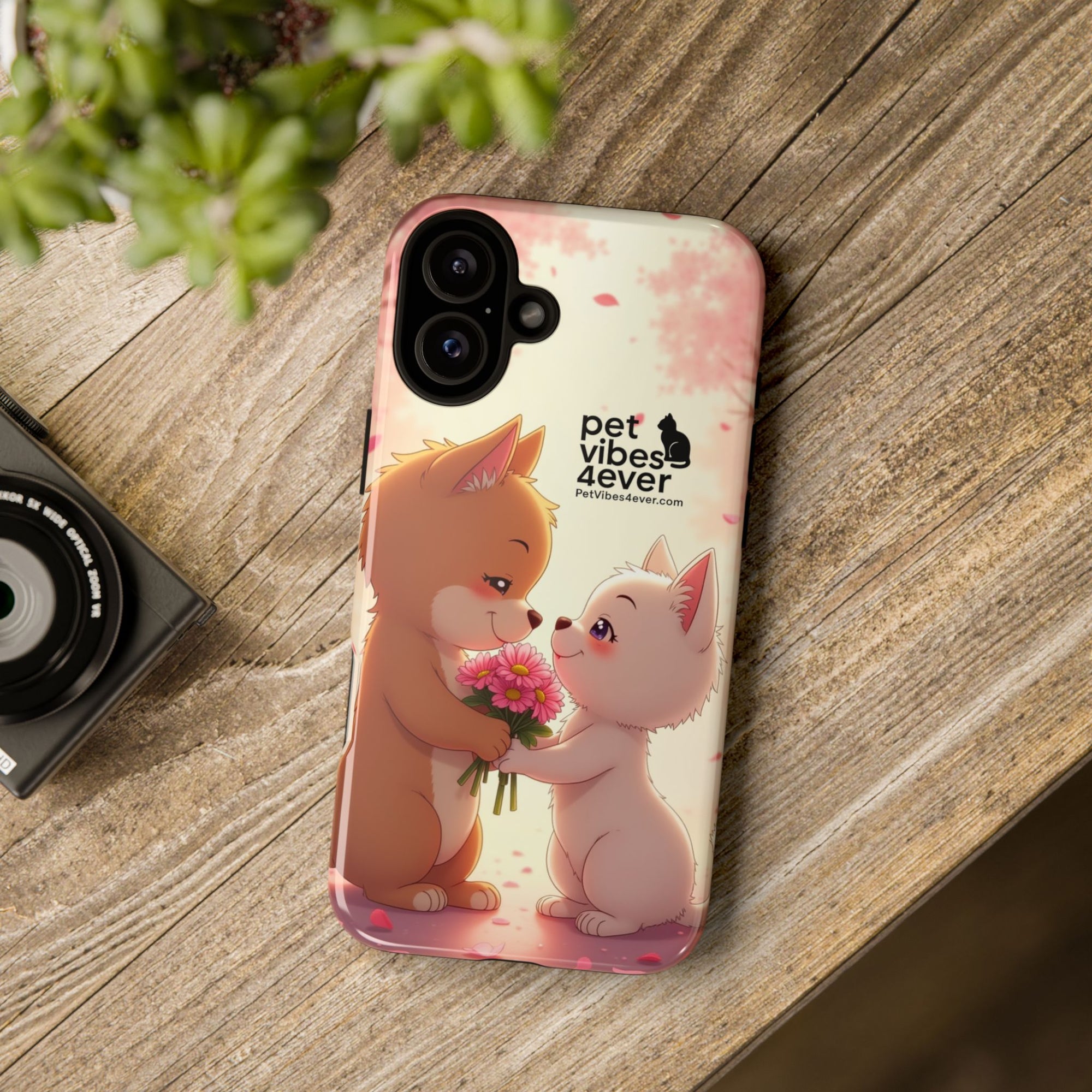 Cute Pet Phone Case, Animal Lovers Gift, Valentine’s Day Present, Custom Phone Cover, Happy Couple Design, Pet Vibes Forever