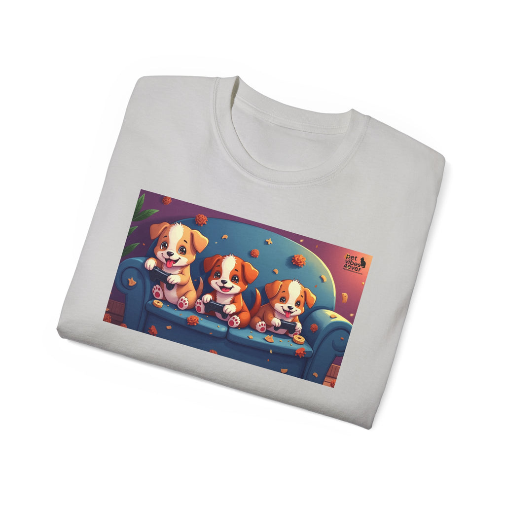 Cute Puppy Friends Unisex Tee, Pet Lover Gift, Dog Themed Shirt, Casual Wear, Animal Lover Apparel
