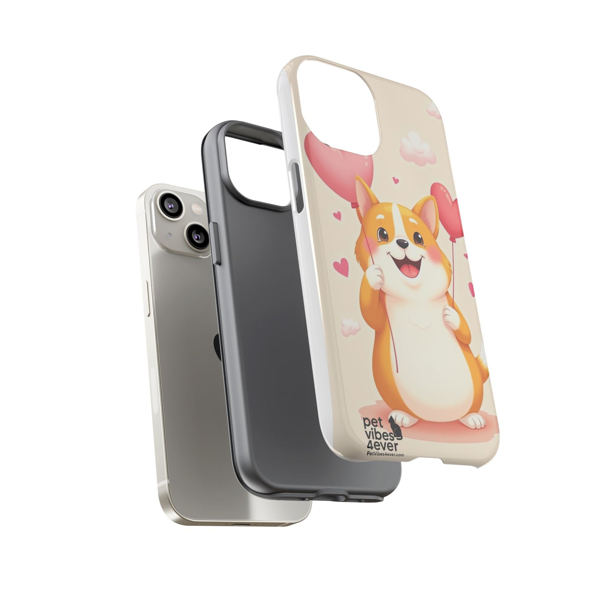 Corgi Love Phone Case, Cute Pet Gift, Animal Lover Accessory, Custom Phone Cover, Valentine's Day Gift