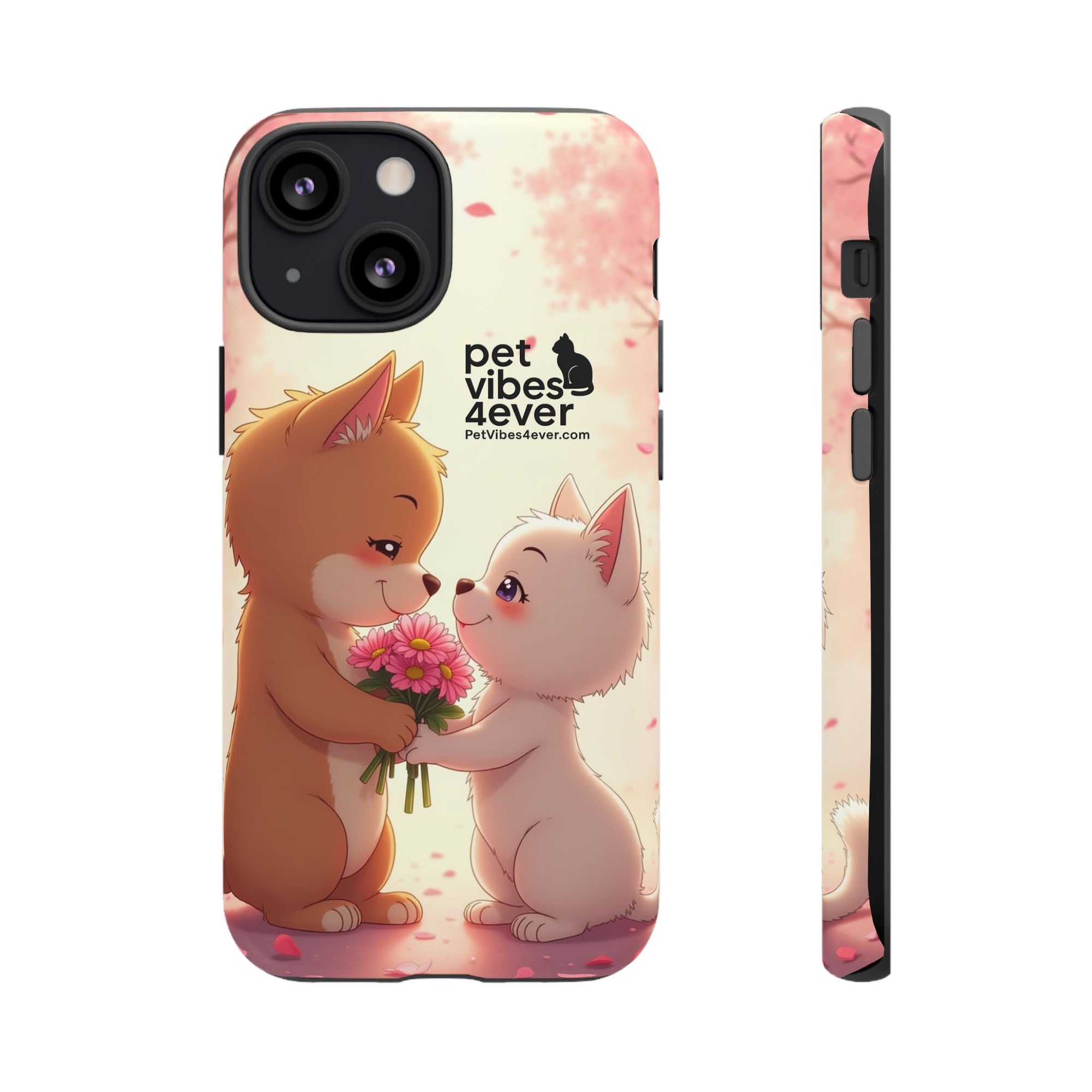 Cute Pet Phone Case, Animal Lovers Gift, Valentine’s Day Present, Custom Phone Cover, Happy Couple Design, Pet Vibes Forever