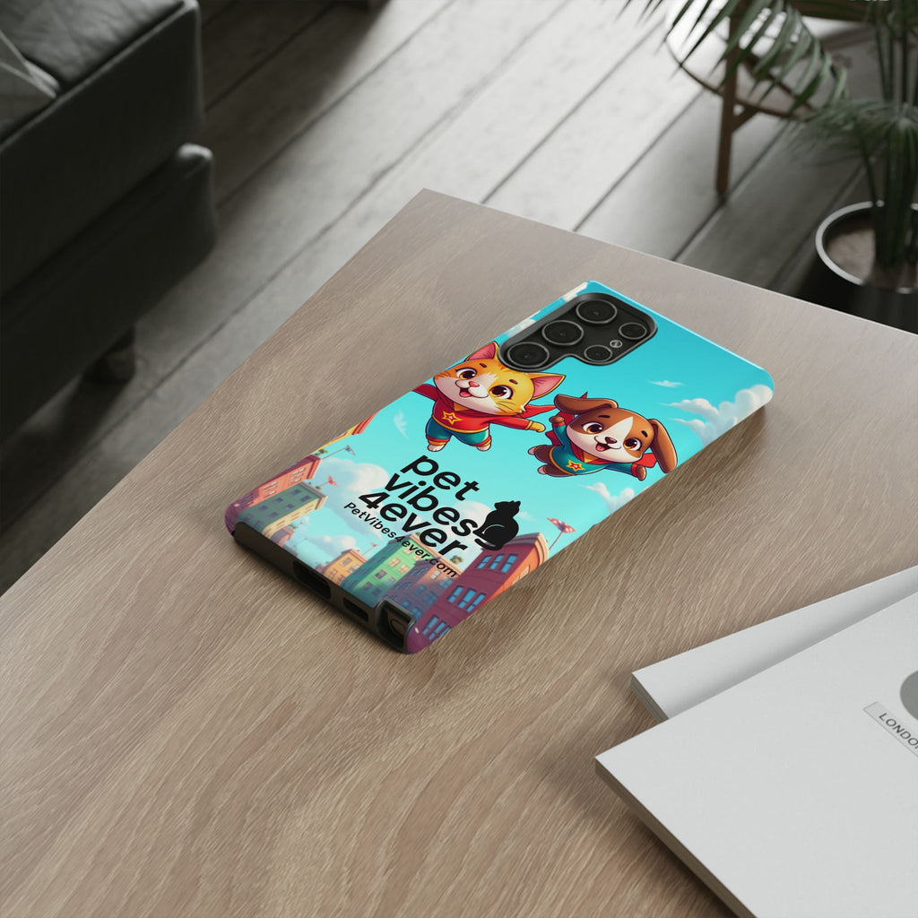 Pet Vibes Forever Tough Phone Cases, Cute Dog and Cat Design, Pet Lover Gift, Fun Phone Accessory, Animal Theme Decor