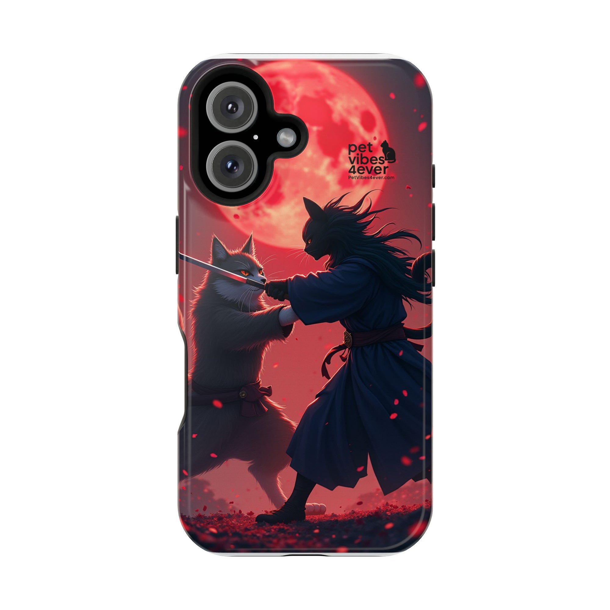 Samurai Cat Phone Case – Impact-Resistant, Pet Lovers, Cool Tech Accessories, Anime Aesthetic, Unique Gifts