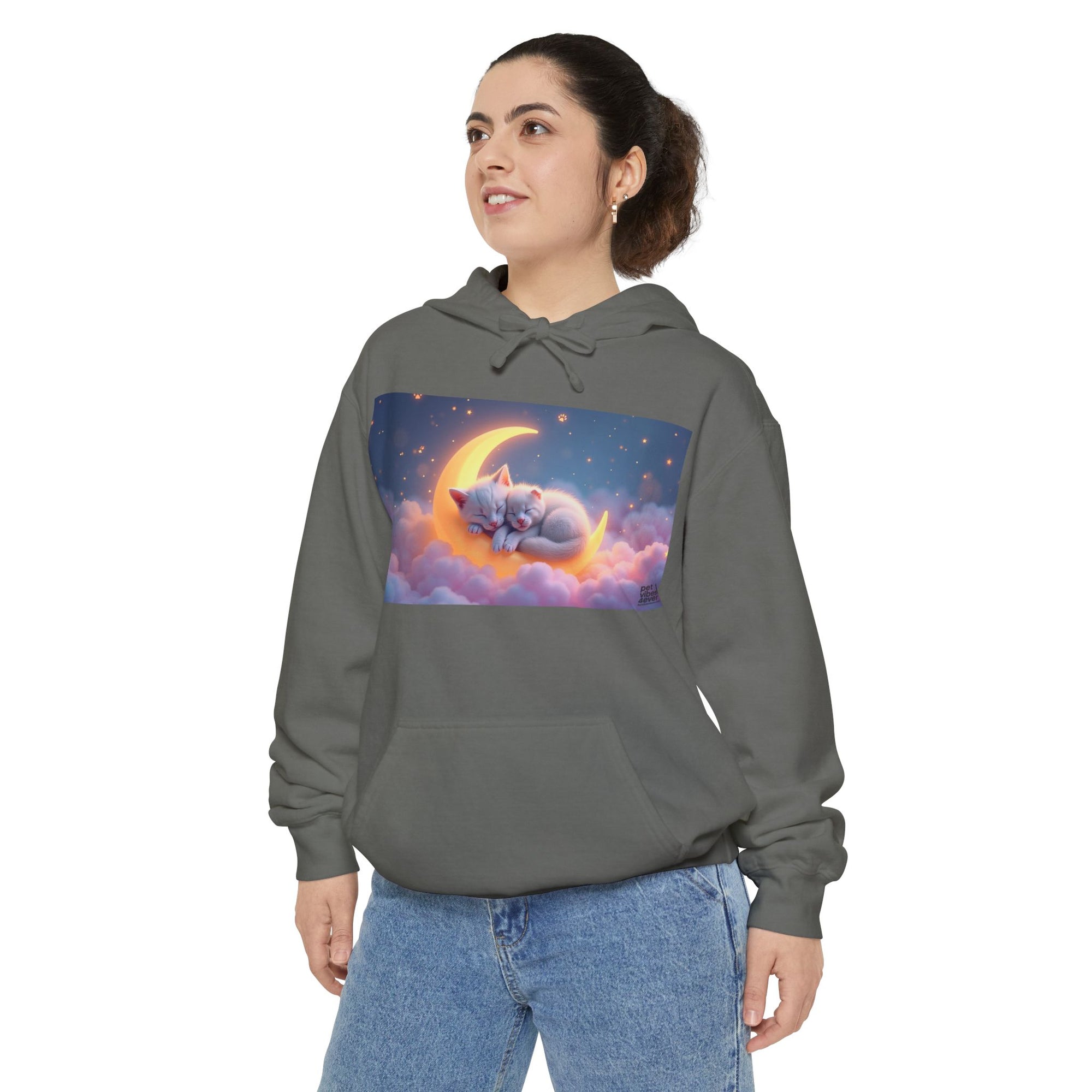 Dreamy Cat Hoodie, Cozy Unisex Hoodie, Cute Hoodie for Cat Lovers, Stylish Gift for Her, Relaxed Fashion for Everyday Use