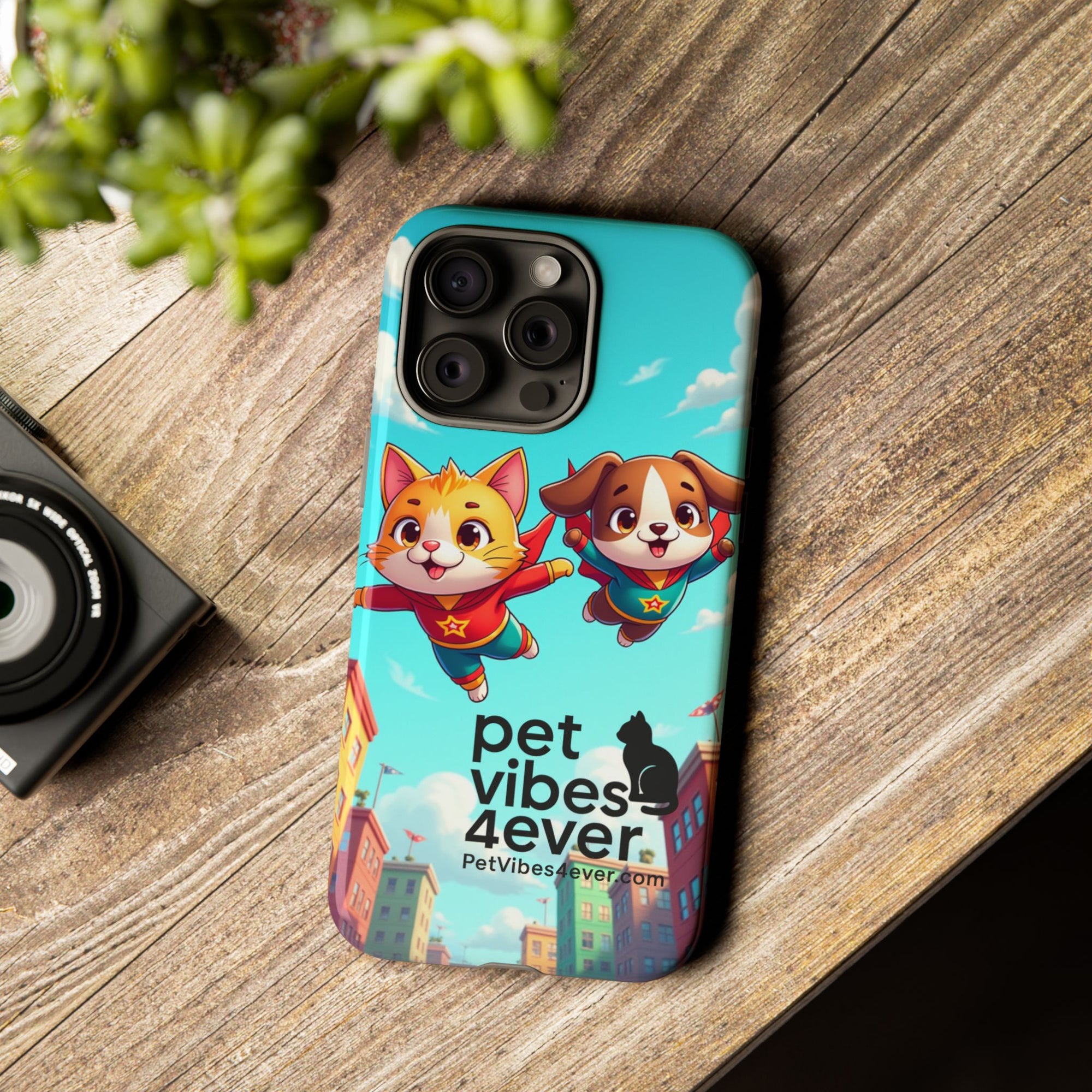 Pet Vibes Phone Case - Playful Cat and Dog Design, Animal Lover Gift, Cute Pet Accessory, Colorful Phone Cover, Fun Pet Gifts