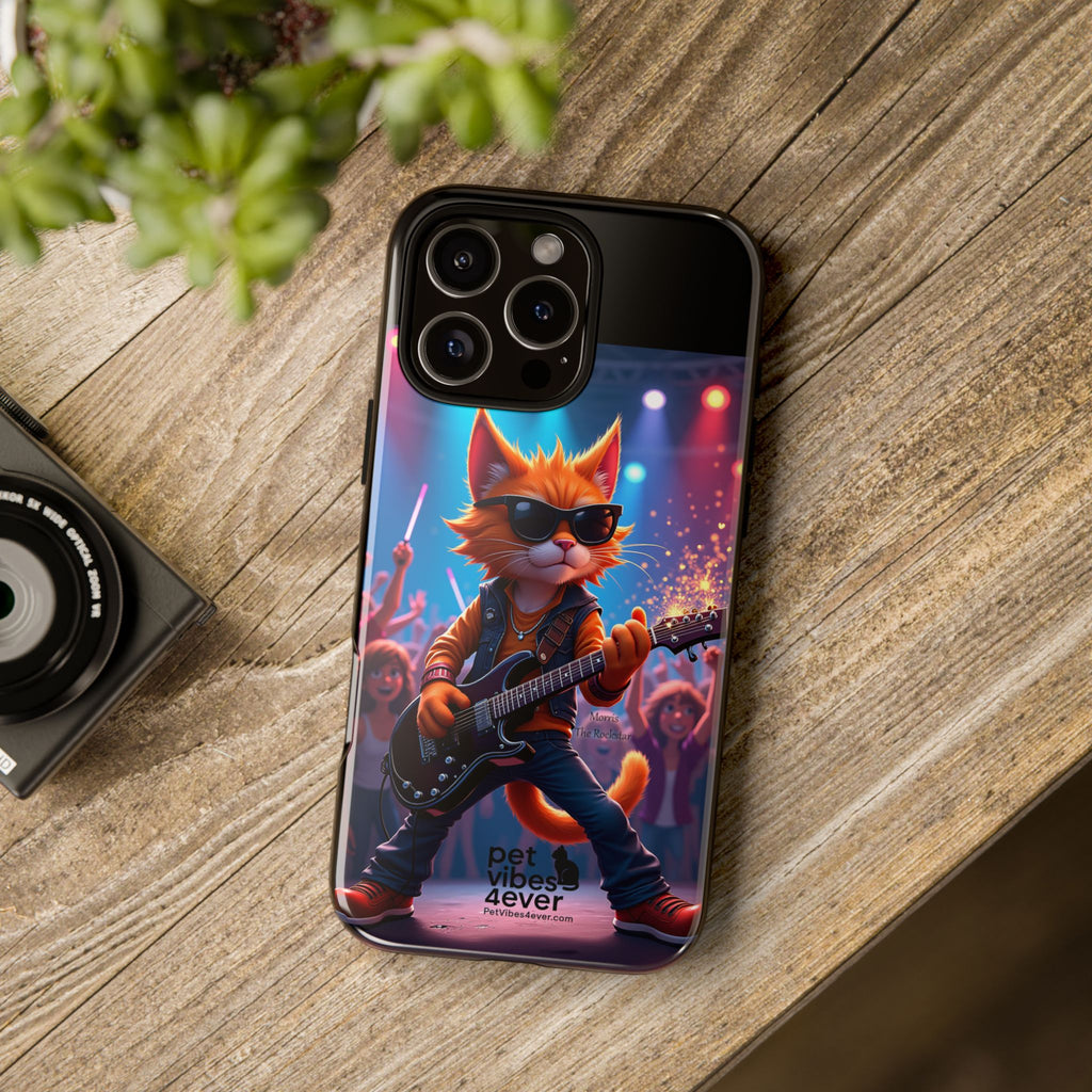 Rocking Cat Phone Case, Fun Cat Phone Cover, Cool Pet Vibes Gift, Music Lover Accessory, Unique Cat Phone Case