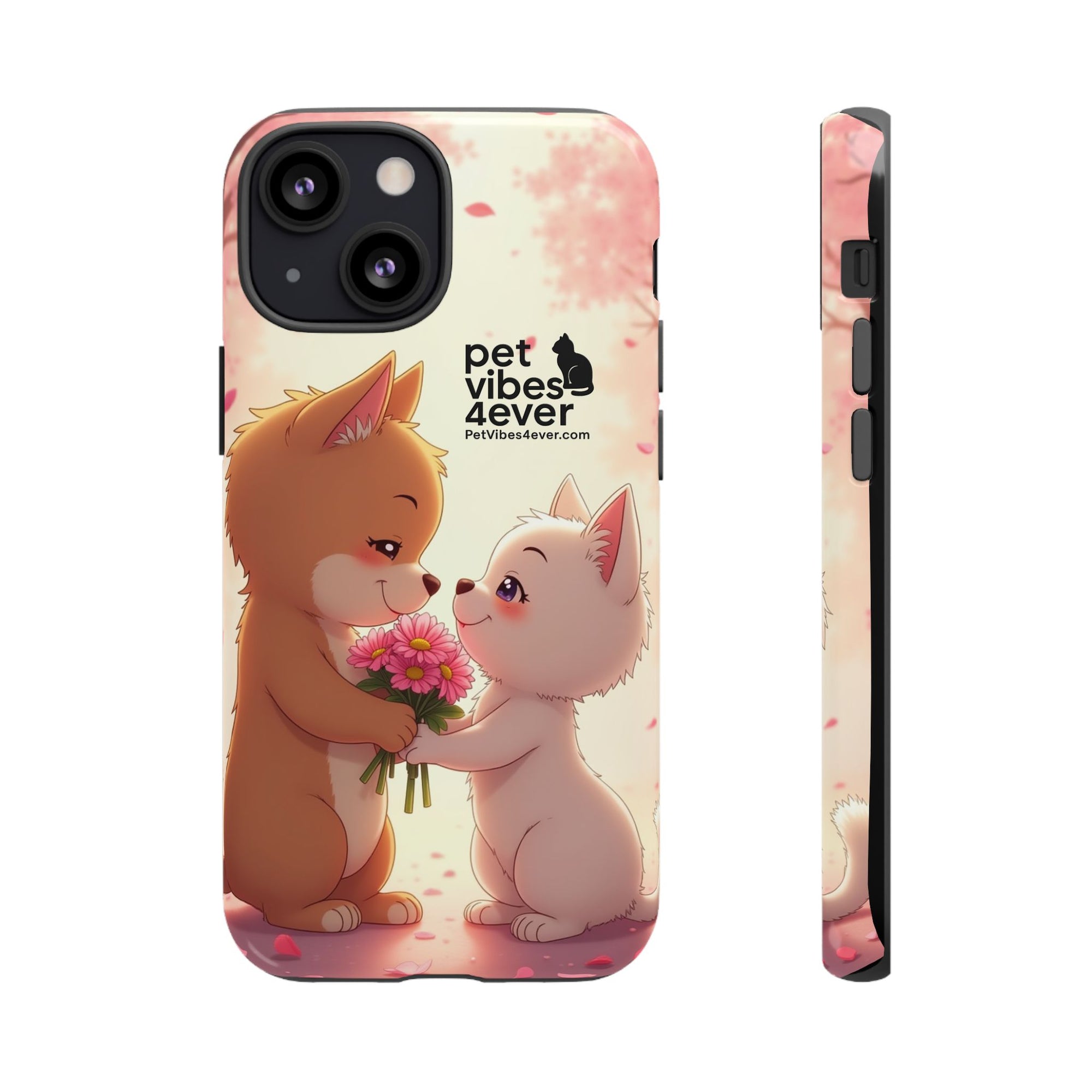 Cute Pet Phone Case, Animal Lovers Gift, Valentine’s Day Present, Custom Phone Cover, Happy Couple Design, Pet Vibes Forever