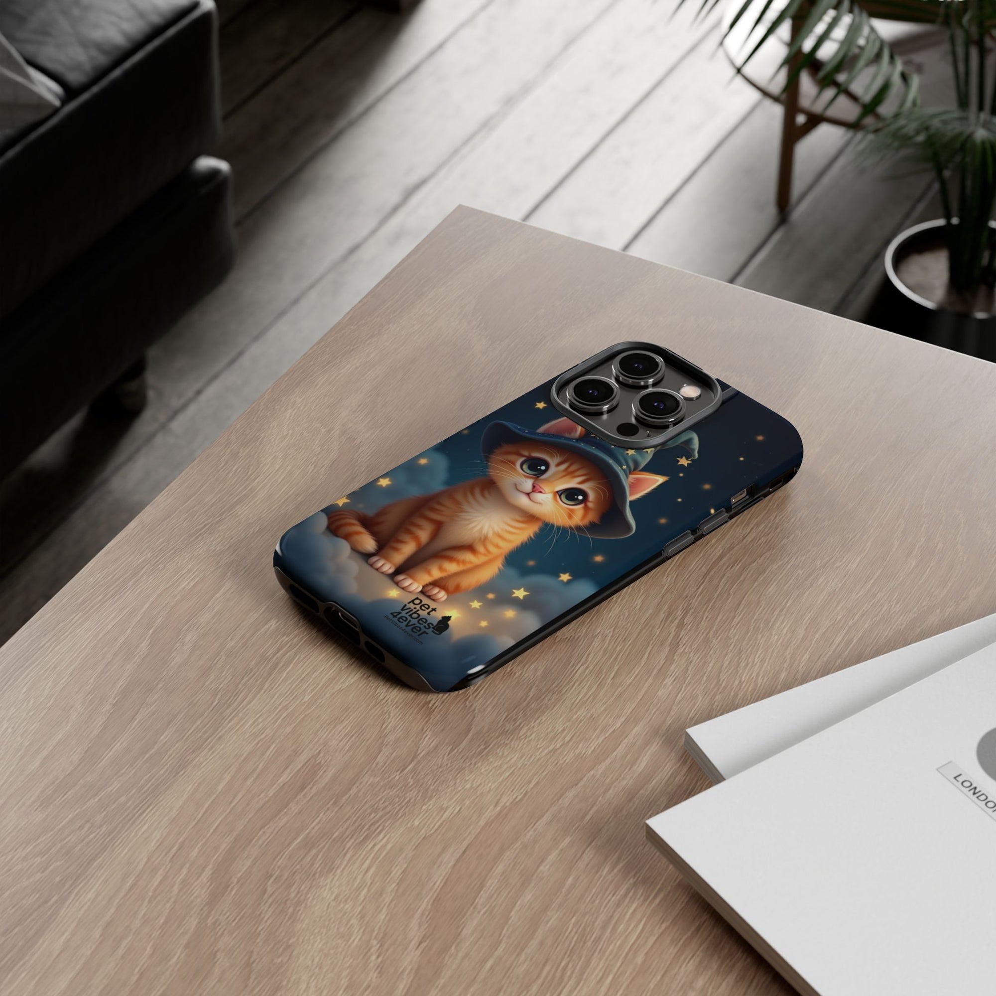 Cat-Themed Phone Case, Cute Cat Case, Pet Lover Gift, Kawaii Phone Accessory, Celestial Cat Design, Stylish Gadget Protector