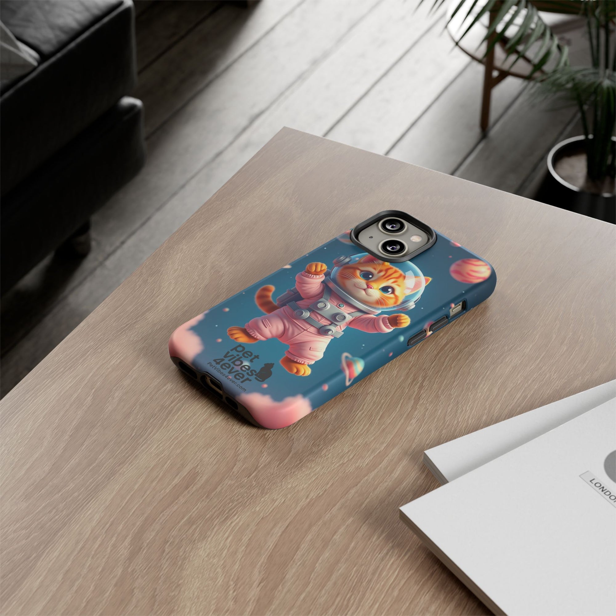 Cute Cat Phone Case, Cat Lovers Gift, Astrological Accessories, Fun Tech Gear, Space Theme Phone Cover