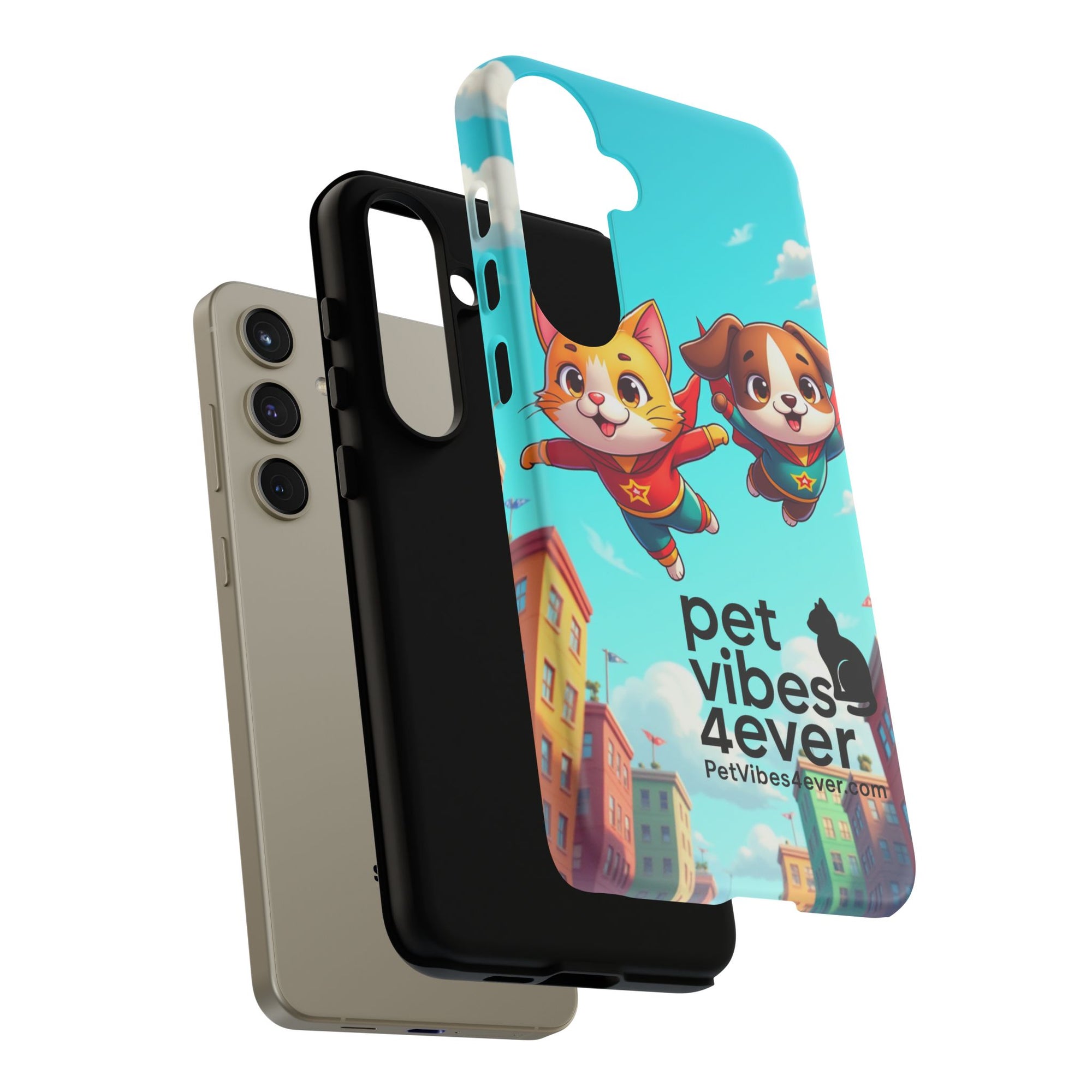 Pet Vibes Forever Tough Phone Cases, Cute Dog and Cat Design, Pet Lover Gift, Fun Phone Accessory, Animal Theme Decor