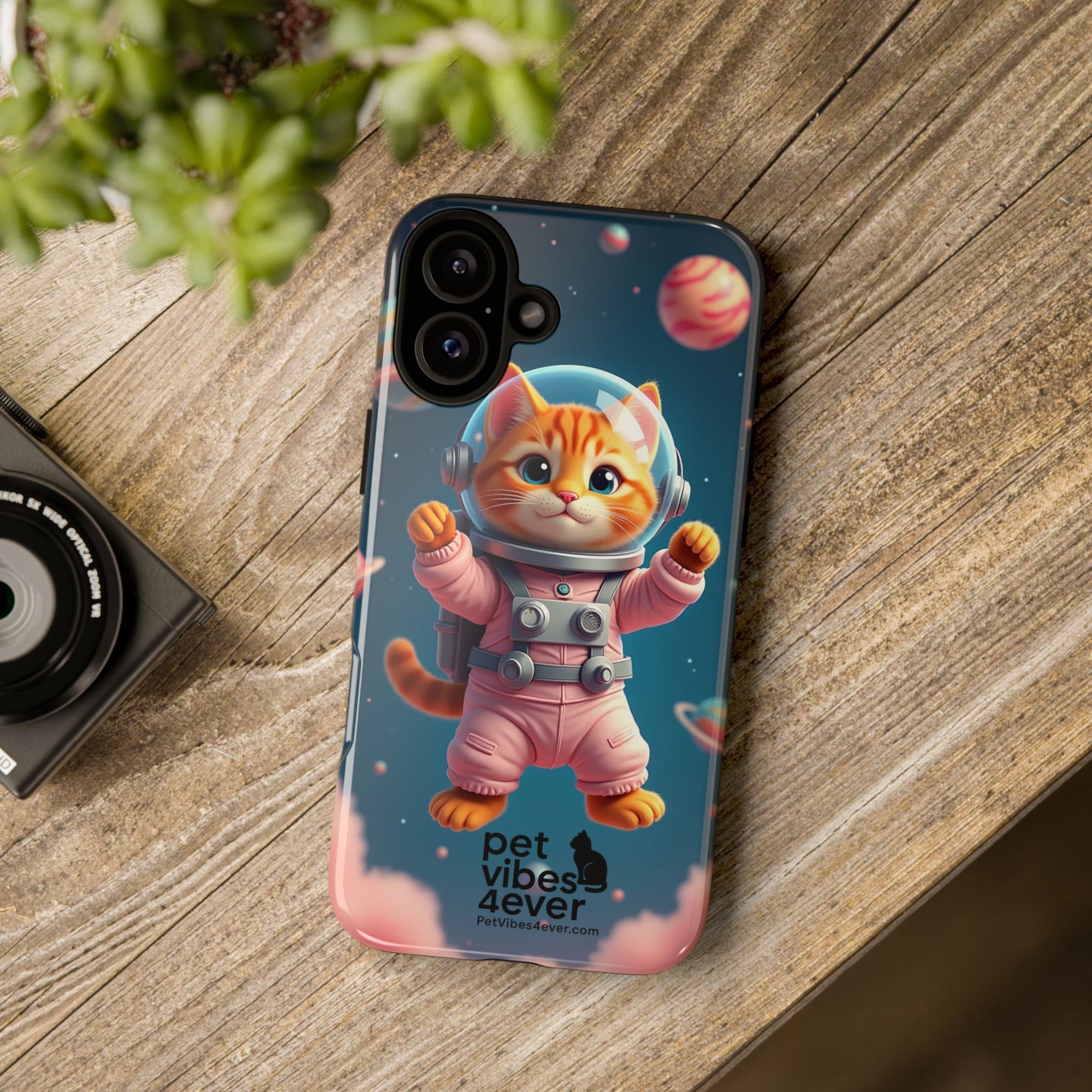 Cute Cat Phone Case, Cat Lovers Gift, Astrological Accessories, Fun Tech Gear, Space Theme Phone Cover