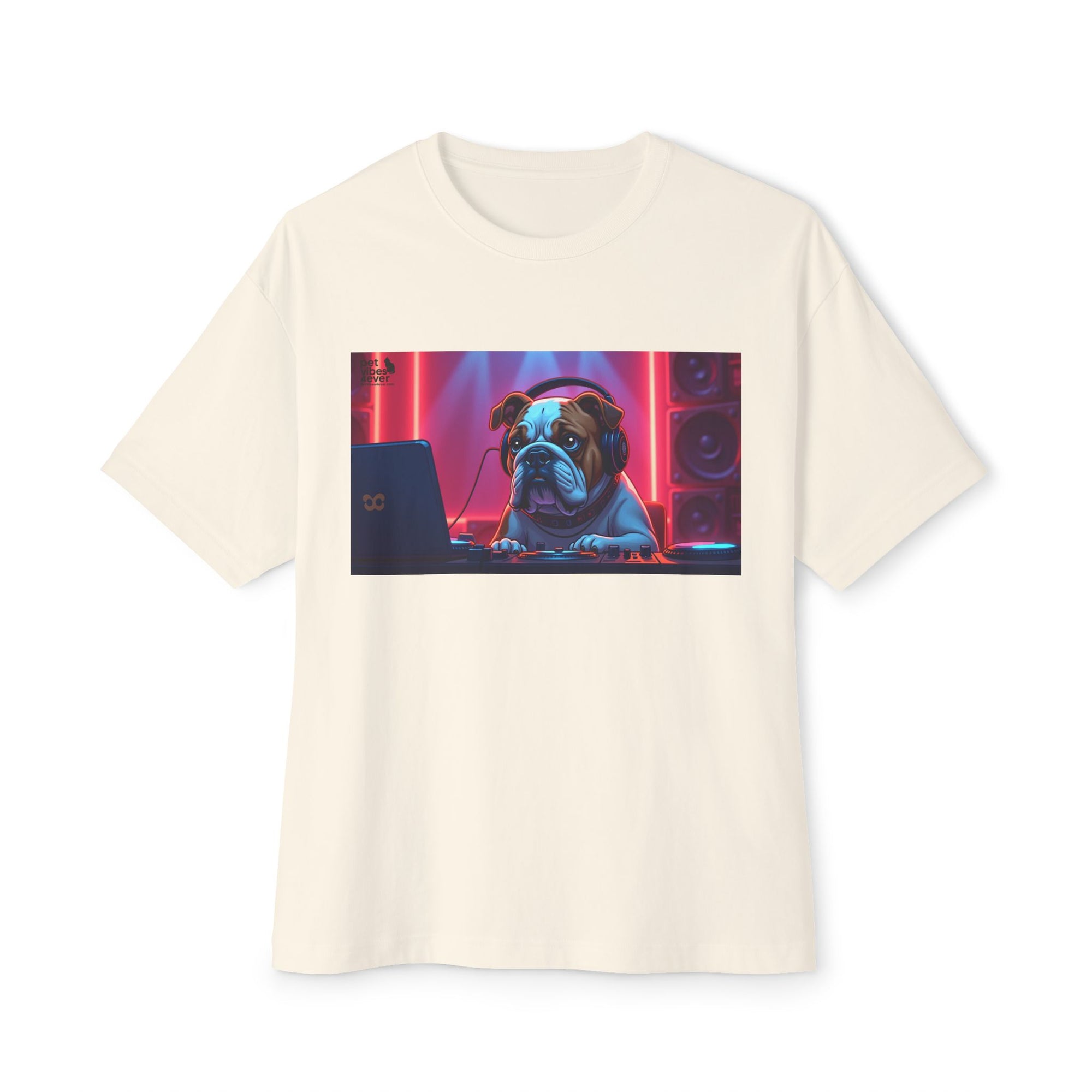 DJ Dog Graphic Tee, Trendy Unisex Oversized T-Shirt, Music Lover Gift, Casual Streetwear, Pet Lover Apparel