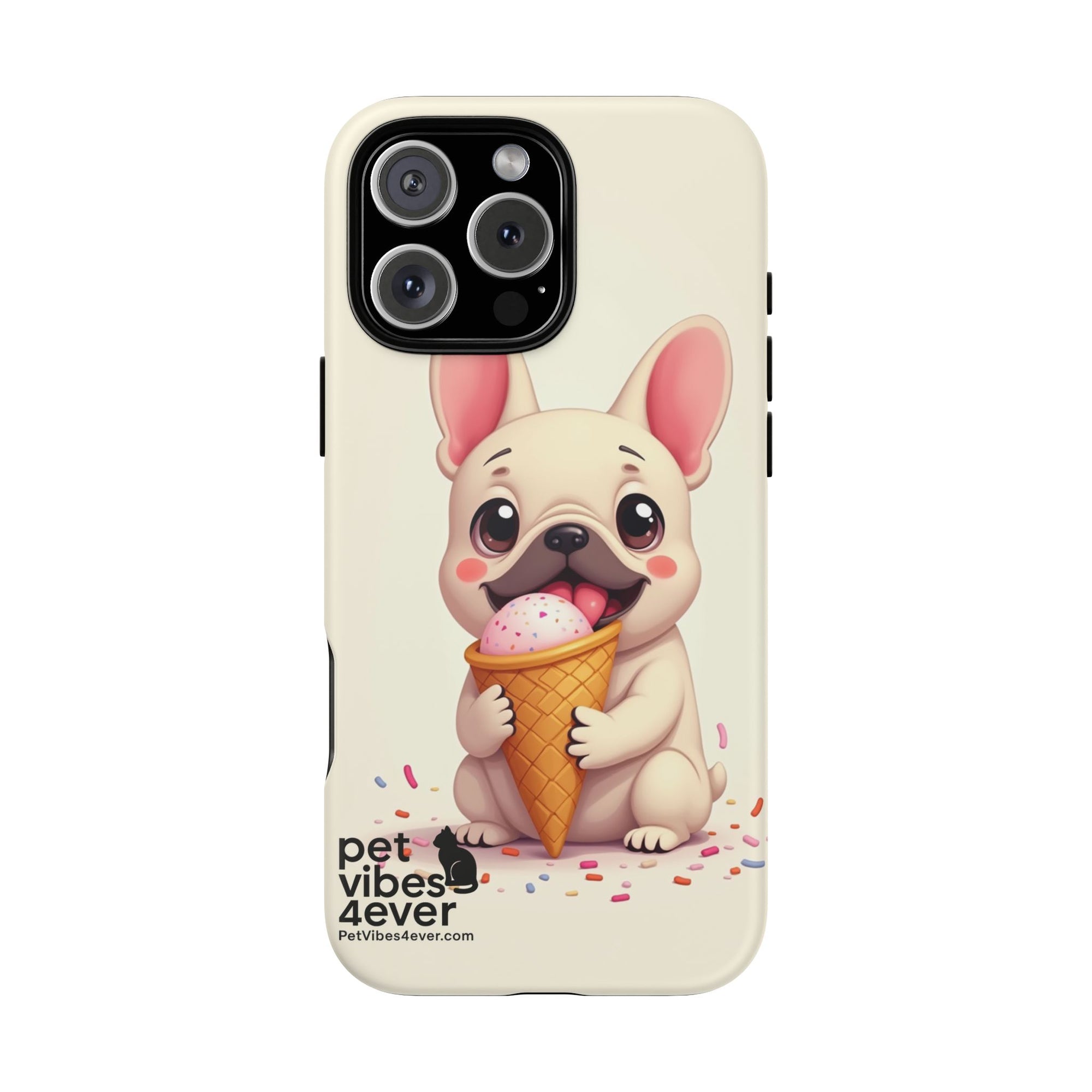 Cute Dog Case, Adorable Puppy Phone Cover, Pet Lover Gift, Ice Cream Design, Fun Accessories for Pet Owners