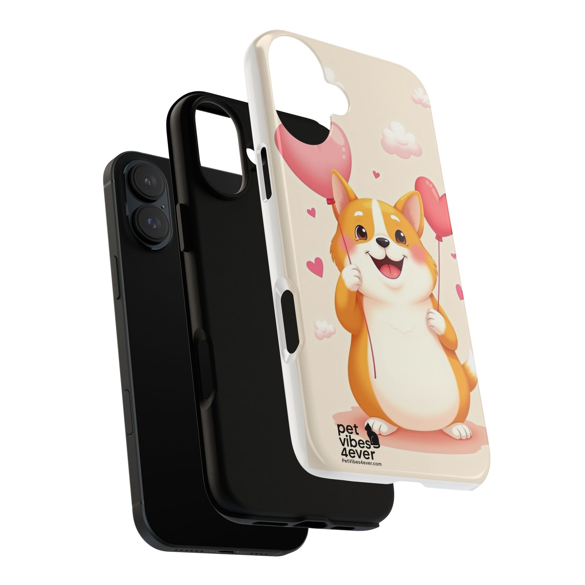 Corgi Love Phone Case, Cute Pet Gift, Animal Lover Accessory, Custom Phone Cover, Valentine's Day Gift