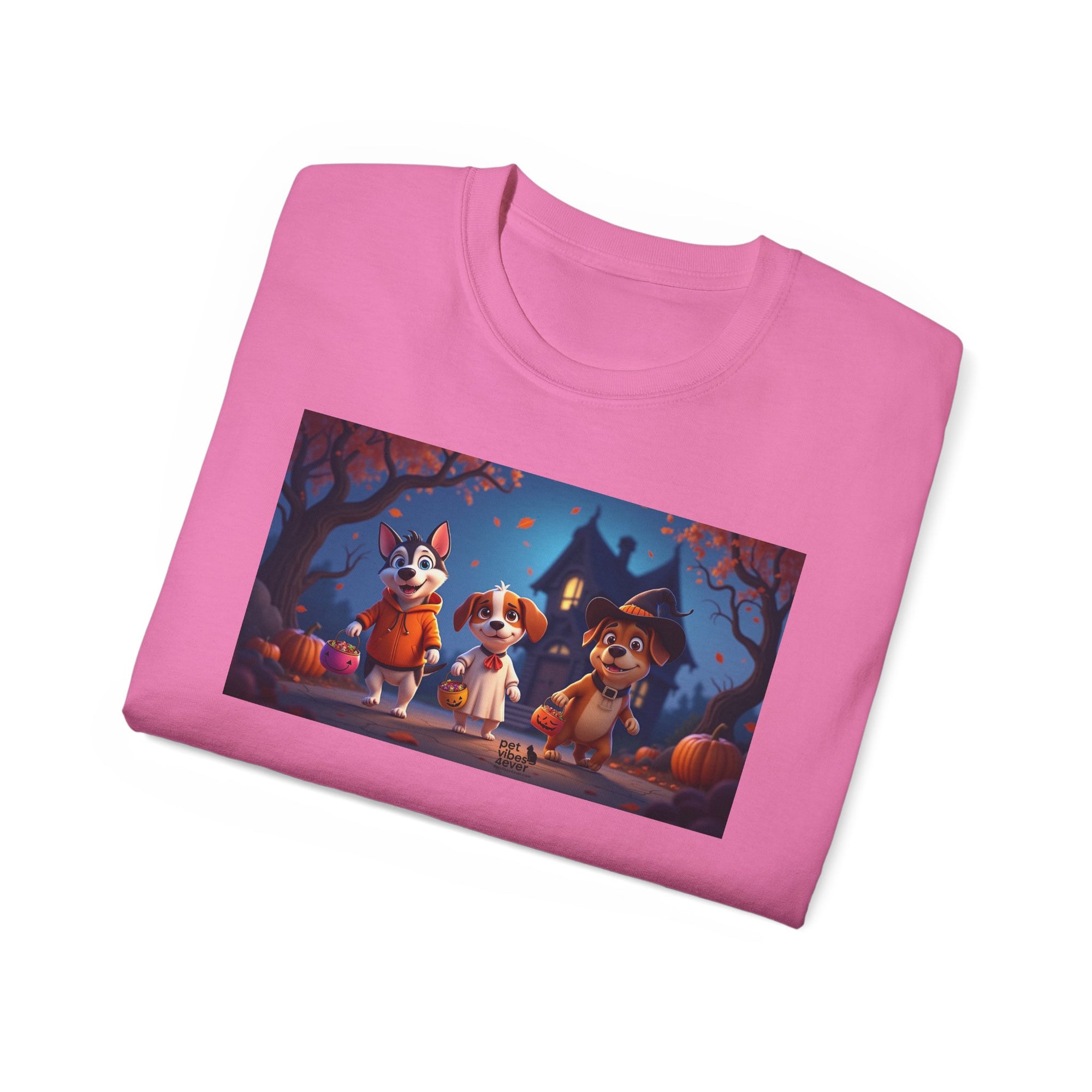 Whimsical Halloween Animal Tee, Unisex Cotton Shirt, Cute Graphic Tee, Fall Festival Apparel, Spooky Season Gift