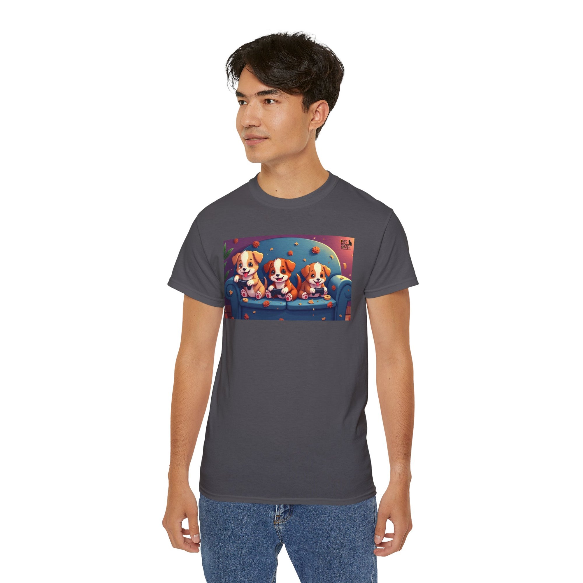 Cute Puppy Friends Unisex Tee, Pet Lover Gift, Dog Themed Shirt, Casual Wear, Animal Lover Apparel
