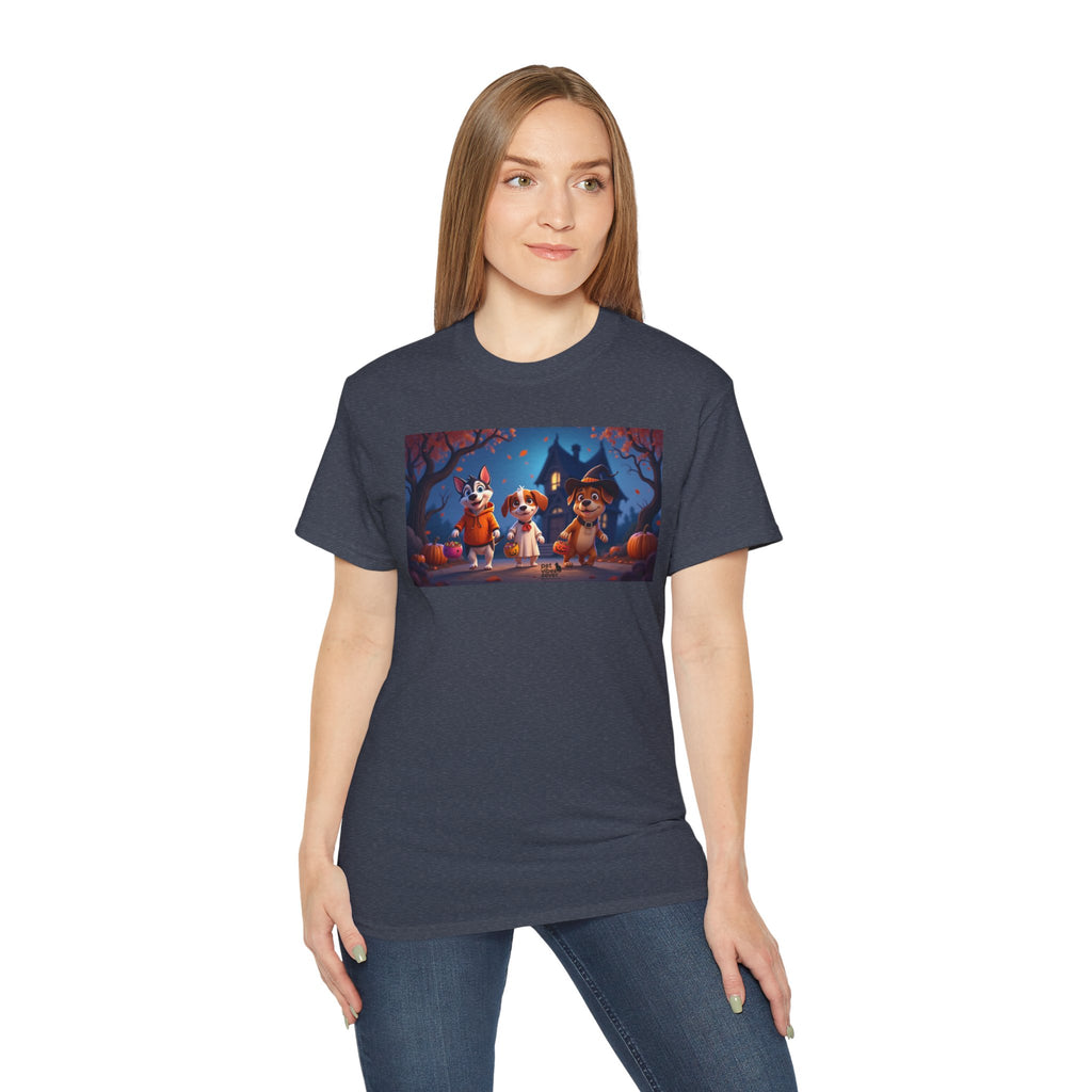 Whimsical Halloween Animal Tee, Unisex Cotton Shirt, Cute Graphic Tee, Fall Festival Apparel, Spooky Season Gift