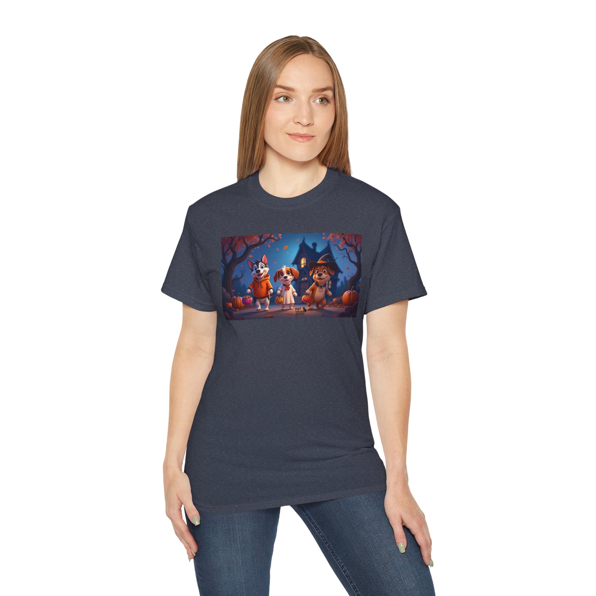 Whimsical Halloween Animal Tee, Unisex Cotton Shirt, Cute Graphic Tee, Fall Festival Apparel, Spooky Season Gift