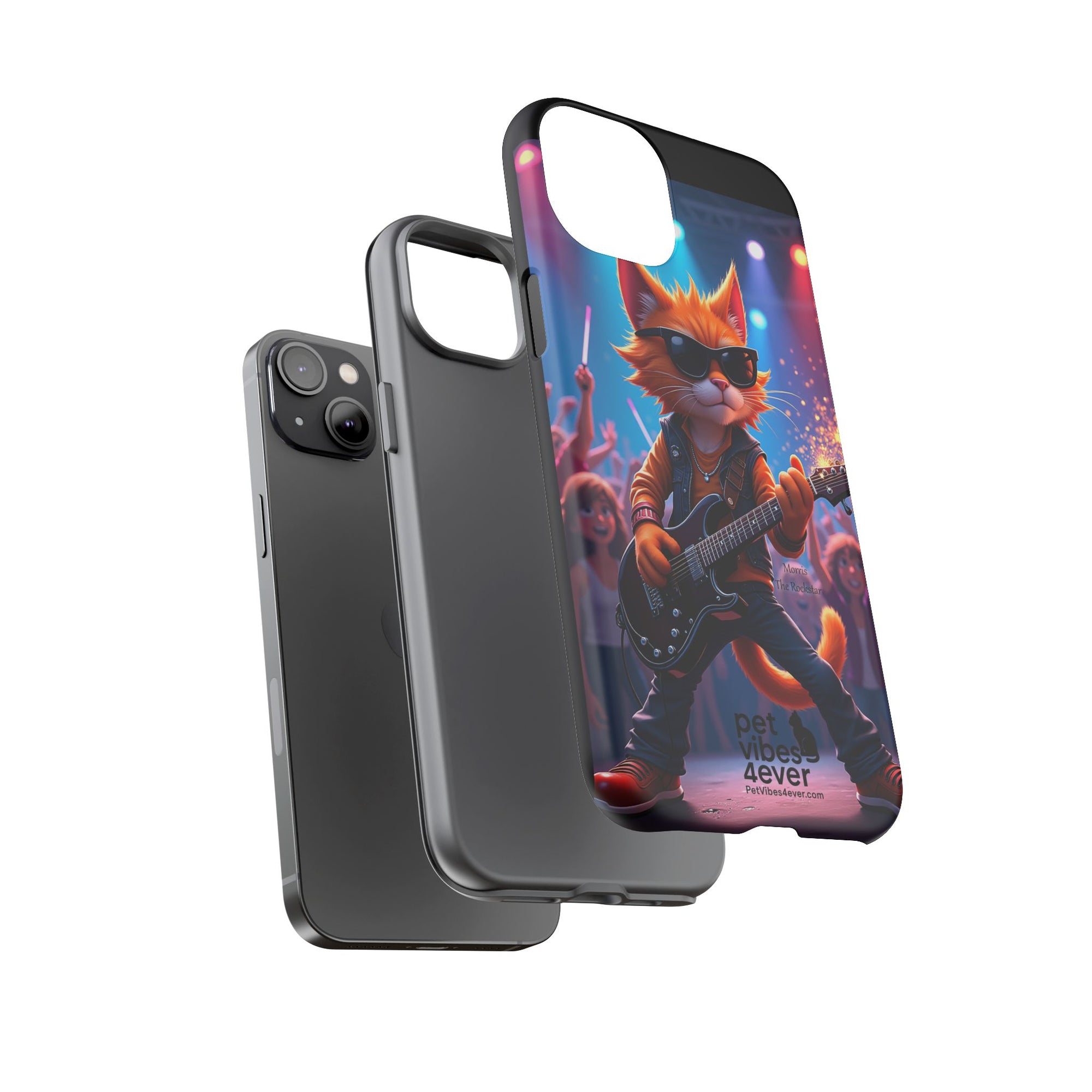 Rocking Cat Phone Case, Fun Cat Phone Cover, Cool Pet Vibes Gift, Music Lover Accessory, Unique Cat Phone Case