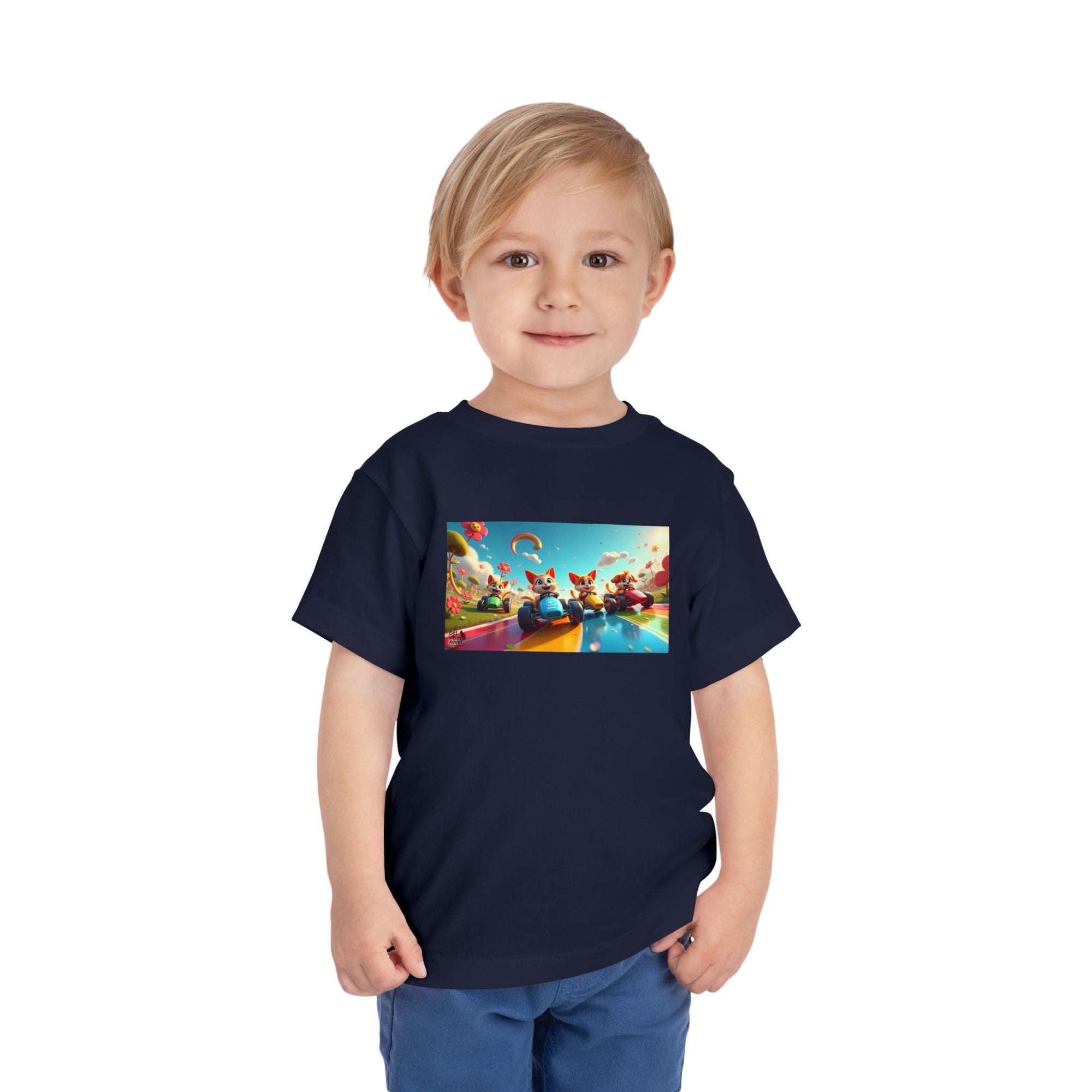 Colorful Toddler Short Sleeve Tee, Fun Kids T-Shirt, Summer Playwear, Birthday Gift, Rainbow Design Tee, Everyday Playwear