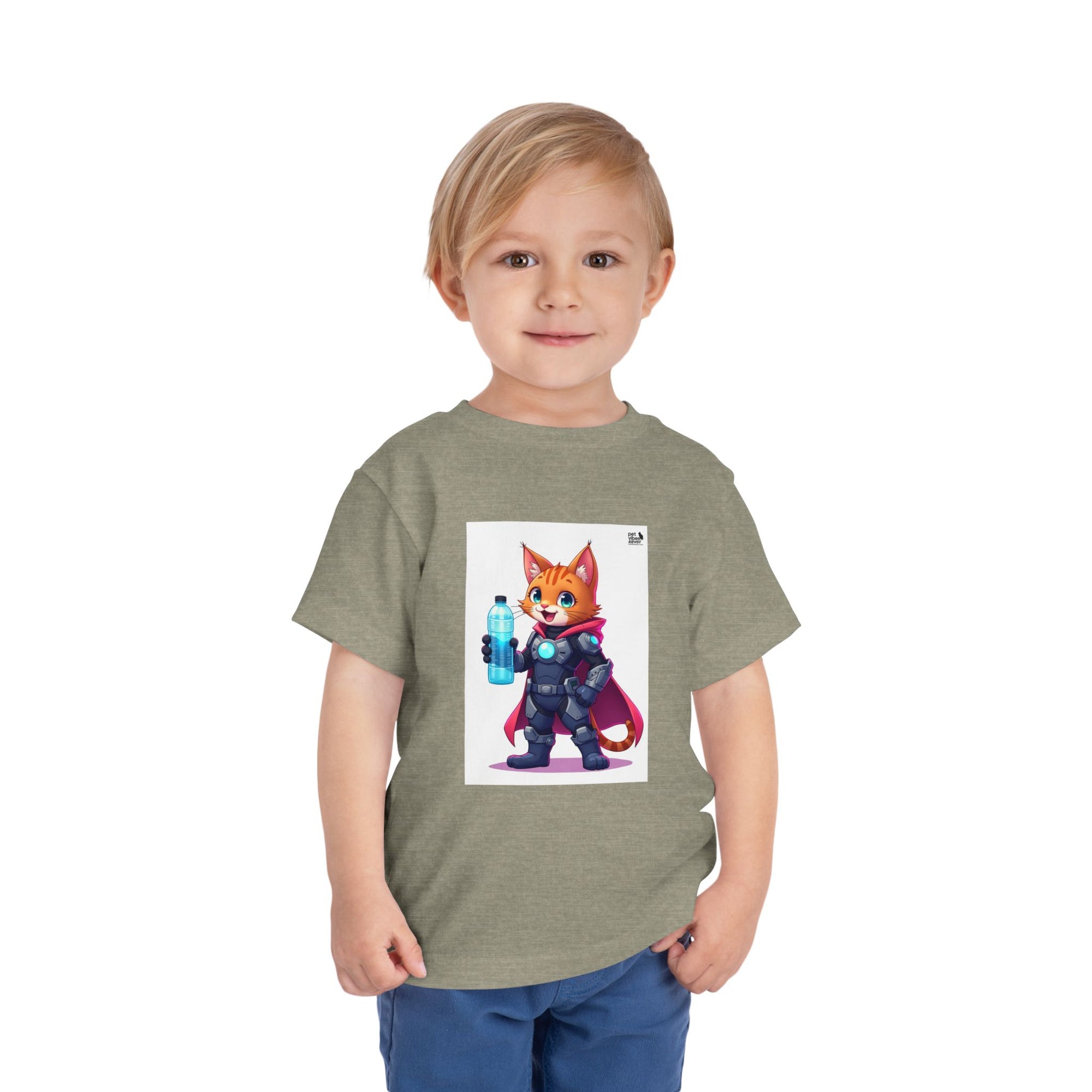 Superhero Cat Toddler Tee, Kids Graphic T-Shirt, Cute Animal Shirt, Birthday Gift, Funny Pet Tee