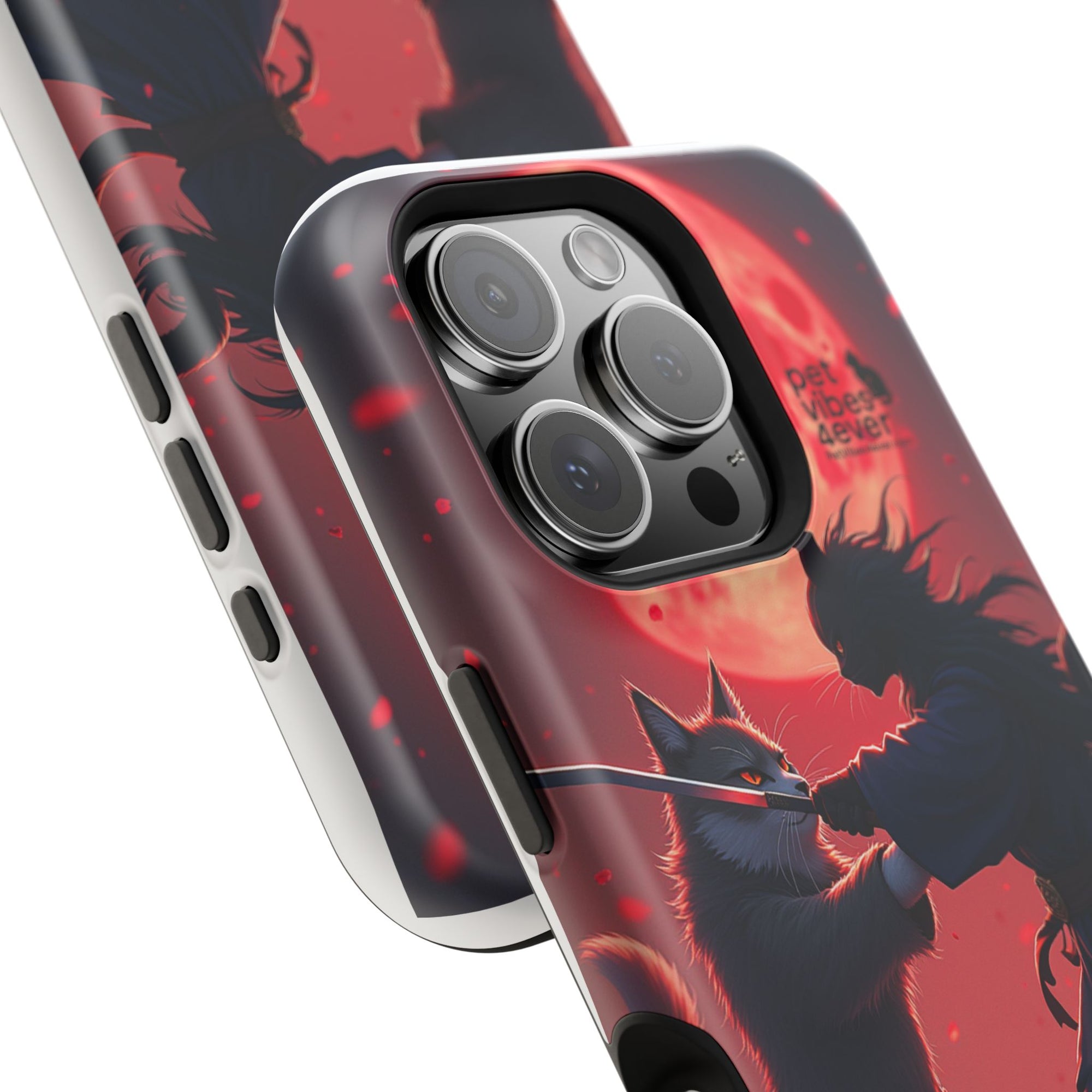 Samurai Cat Phone Case – Impact-Resistant, Pet Lovers, Cool Tech Accessories, Anime Aesthetic, Unique Gifts