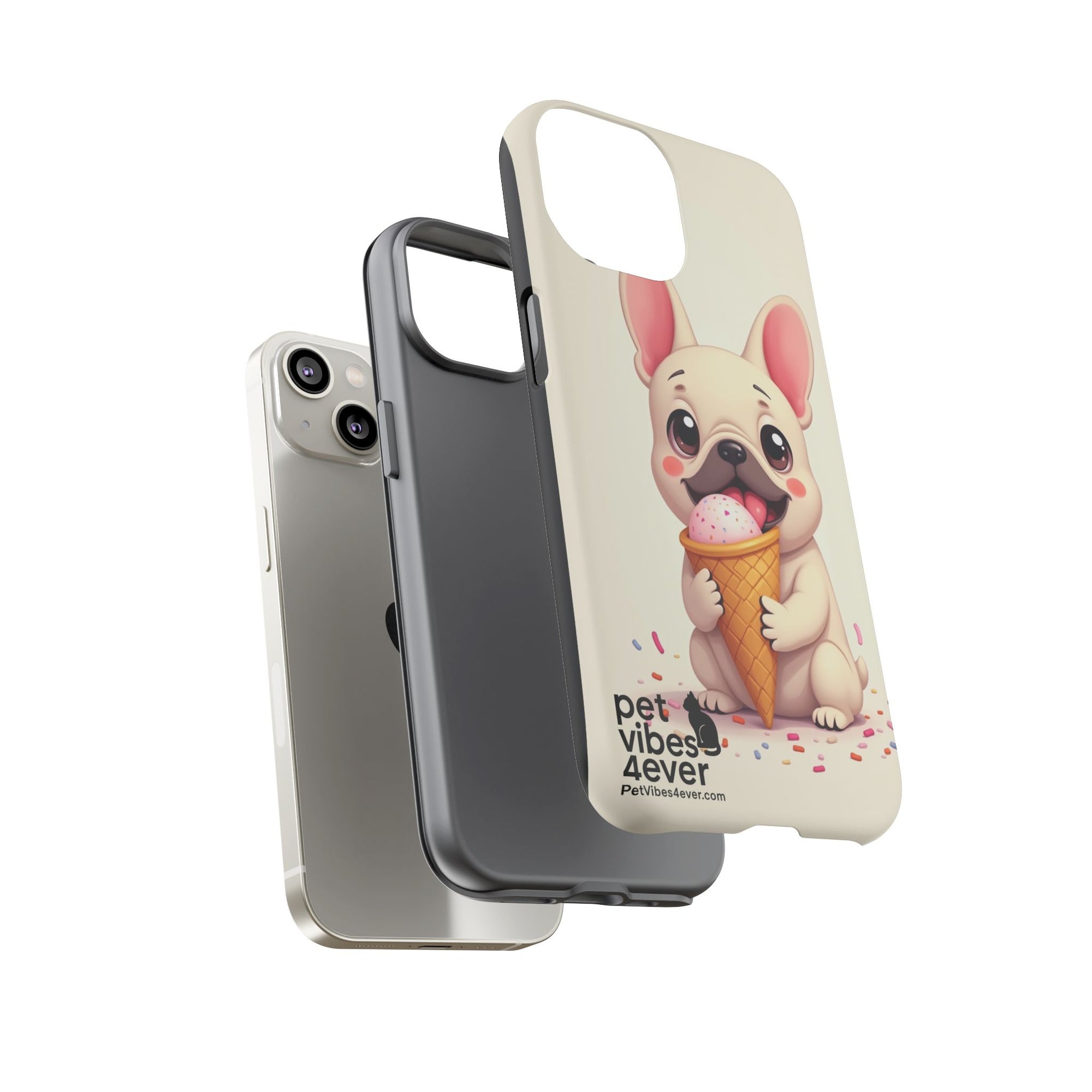 Cute Dog Case, Adorable Puppy Phone Cover, Pet Lover Gift, Ice Cream Design, Fun Accessories for Pet Owners