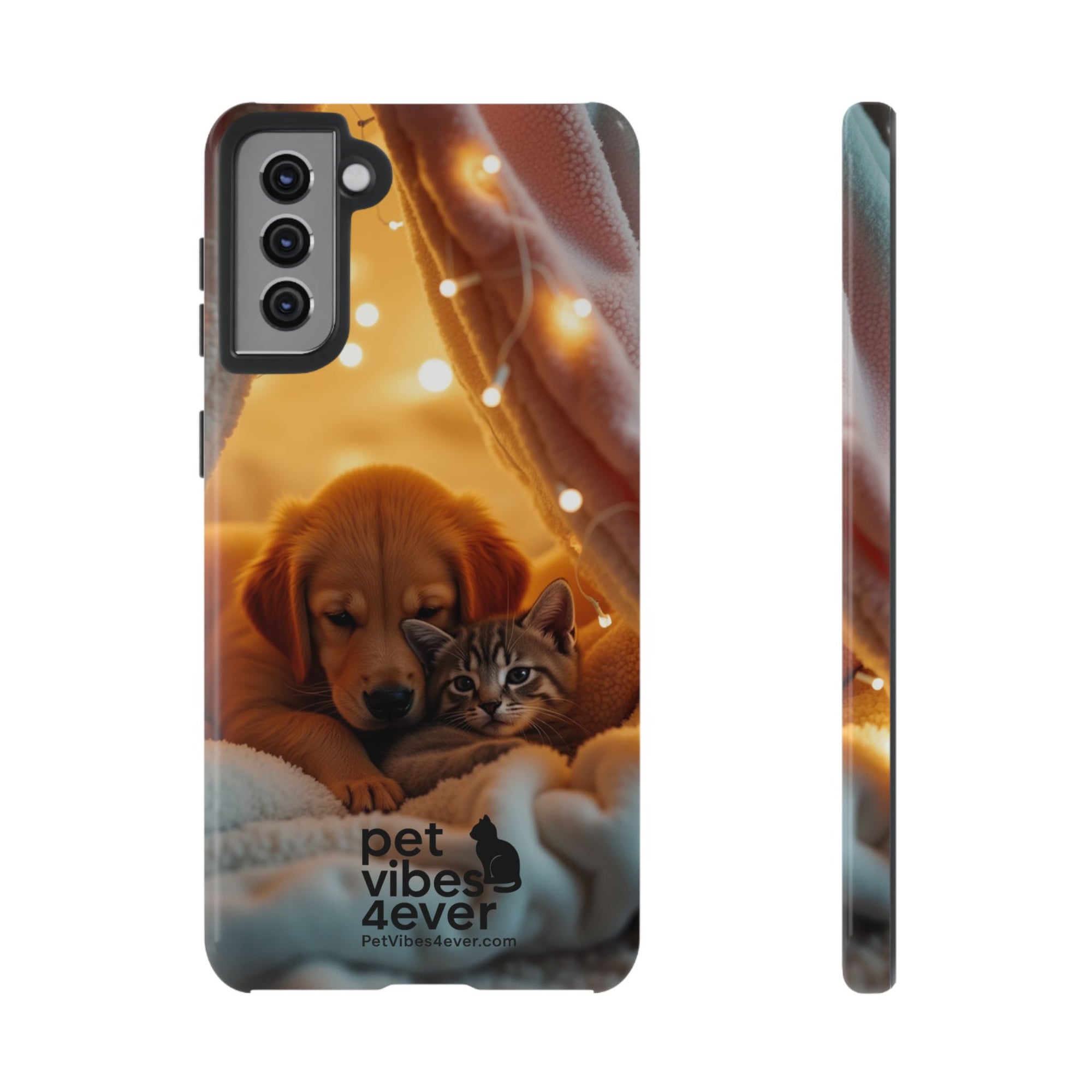 Pet Vibes Phone Case - Cute Dog & Cat Design, Animal Lover Gift, Customizable Pet Phone Cover, Collage Print Case for Kids