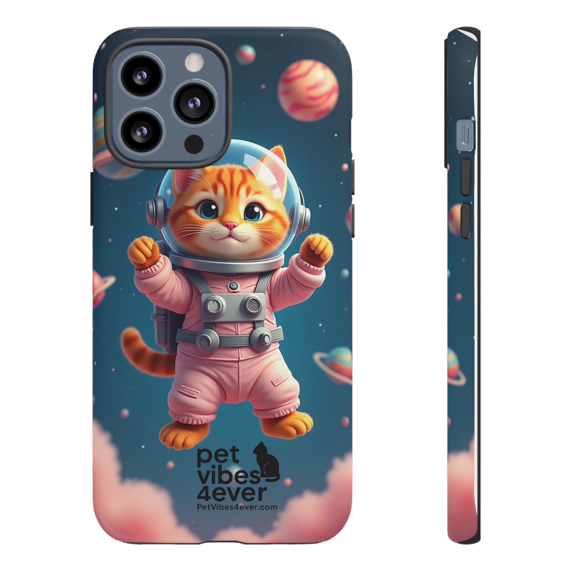 Cute Cat Phone Case, Cat Lovers Gift, Astrological Accessories, Fun Tech Gear, Space Theme Phone Cover