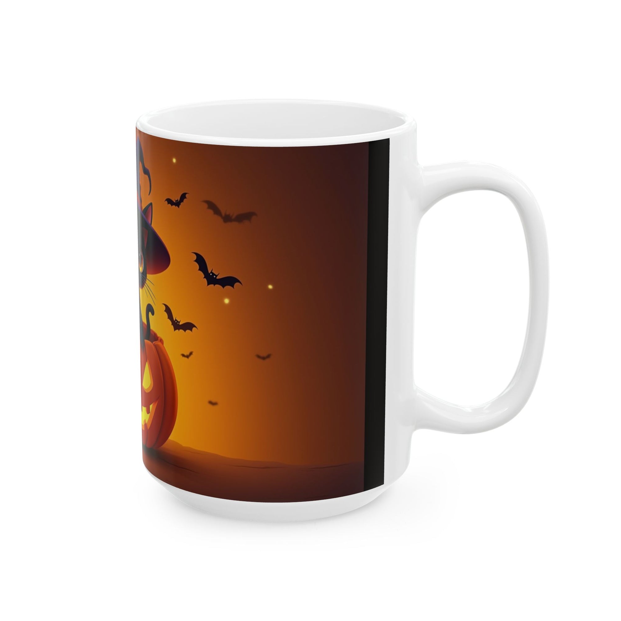 Halloween Cat Mug - Black Cat Pumpkin Coffee Cup, Trick-or-Treat Mug, Fall Home Decor, Spooky Gift, Cat Lover's Kitchen