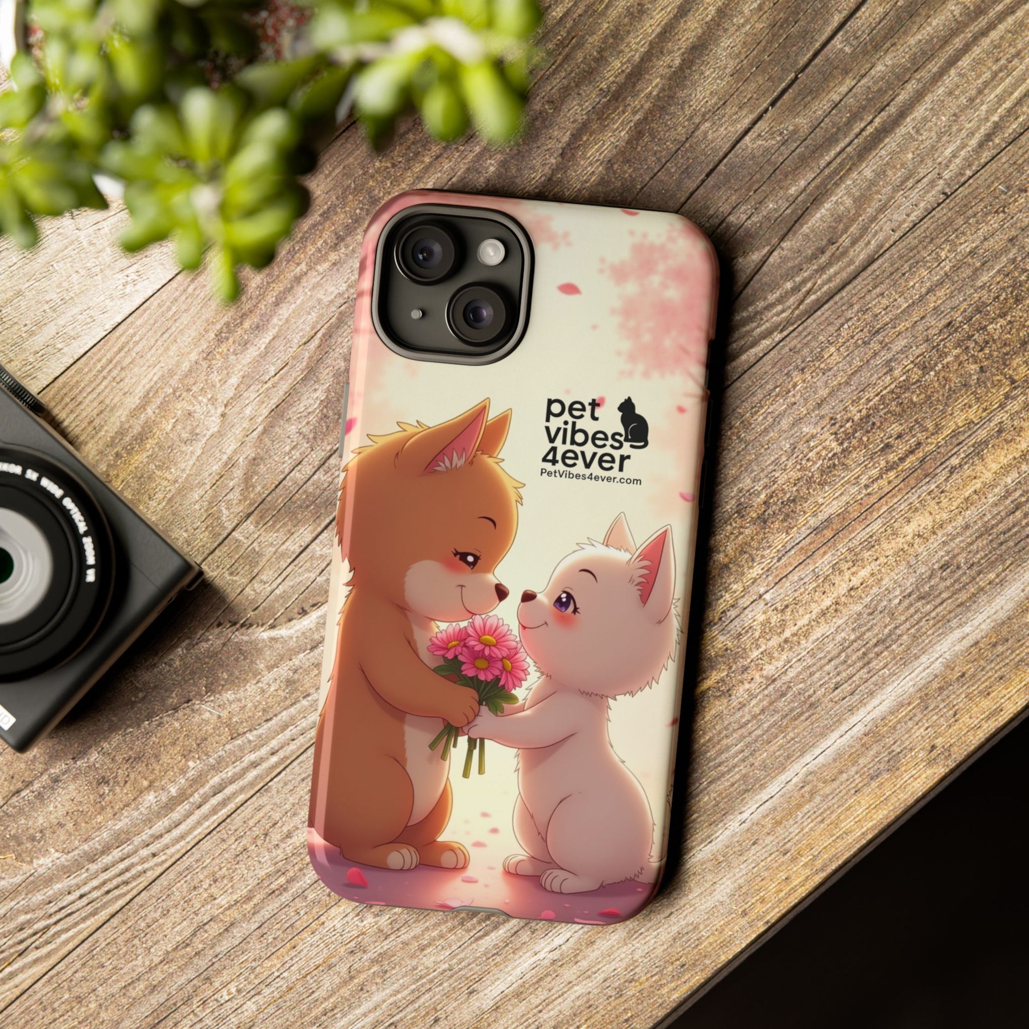 Cute Pet Phone Case, Animal Lovers Gift, Valentine’s Day Present, Custom Phone Cover, Happy Couple Design, Pet Vibes Forever