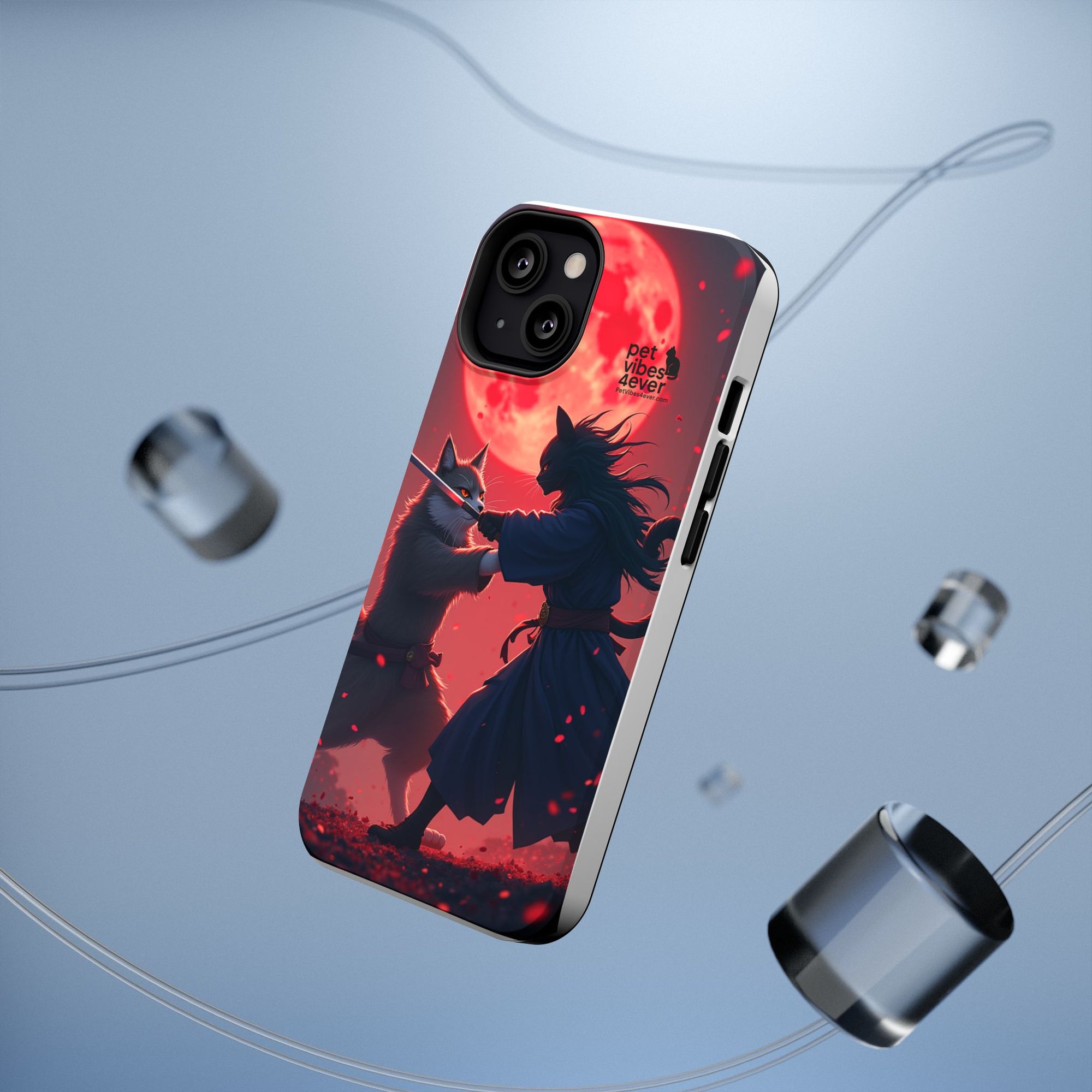 Samurai Cat Phone Case – Impact-Resistant, Pet Lovers, Cool Tech Accessories, Anime Aesthetic, Unique Gifts